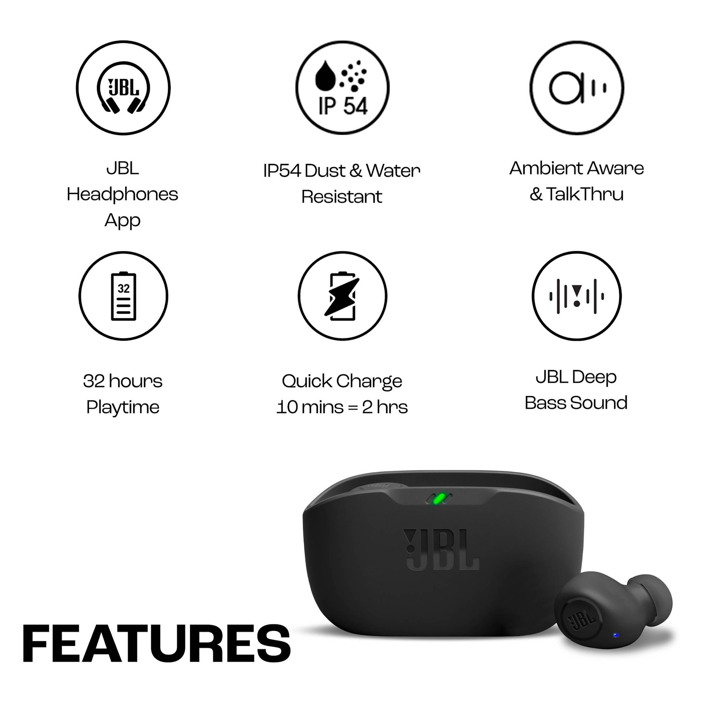 JBL Wave Buds JBLWBUDSBLK TWS Earbuds (IP54 Water Resistance, Deep Bass Sound, Black) JBL Wave Buds JBLWBUDSBLK TWS Earbuds (IP54 Water Resistance, Deep Bass Sound, Black)_15