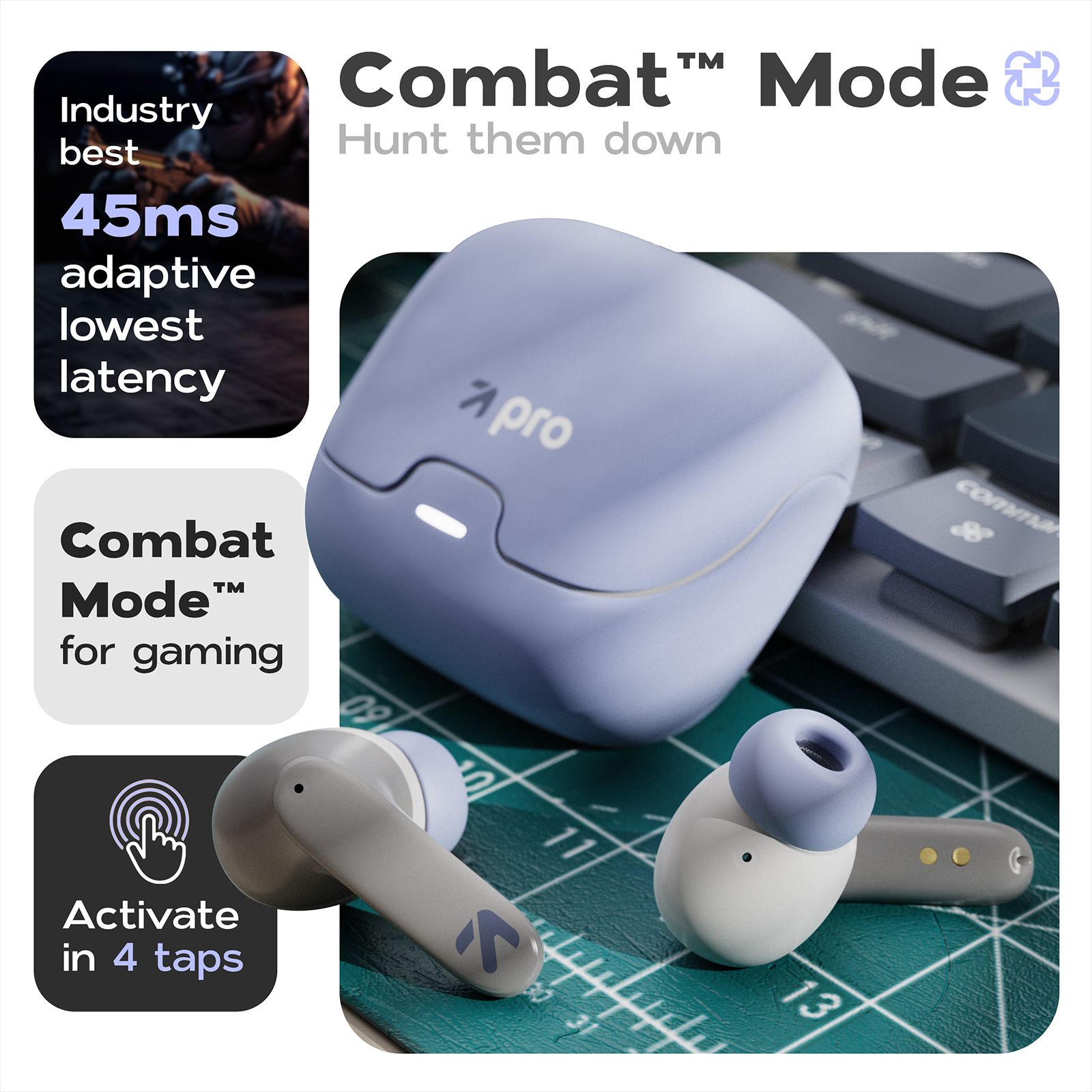 GOBOULT Z40 Pro TWS Earbuds with Environmental Noise Cancellation (IPX5 Water Resistant, Fast Charging, Pro Lavender)_10