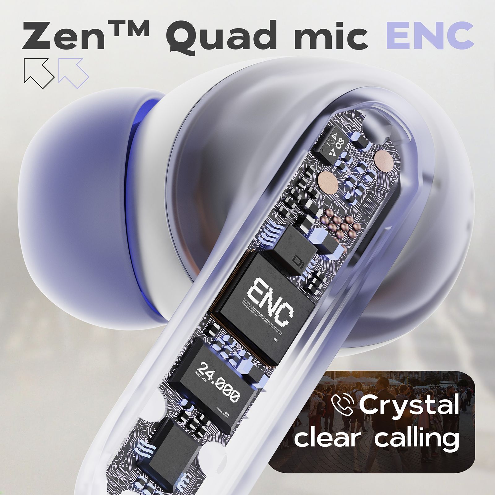 GOBOULT Z40 Pro TWS Earbuds with Environmental Noise Cancellation (IPX5 Water Resistant, Fast Charging, Pro Lavender)_12