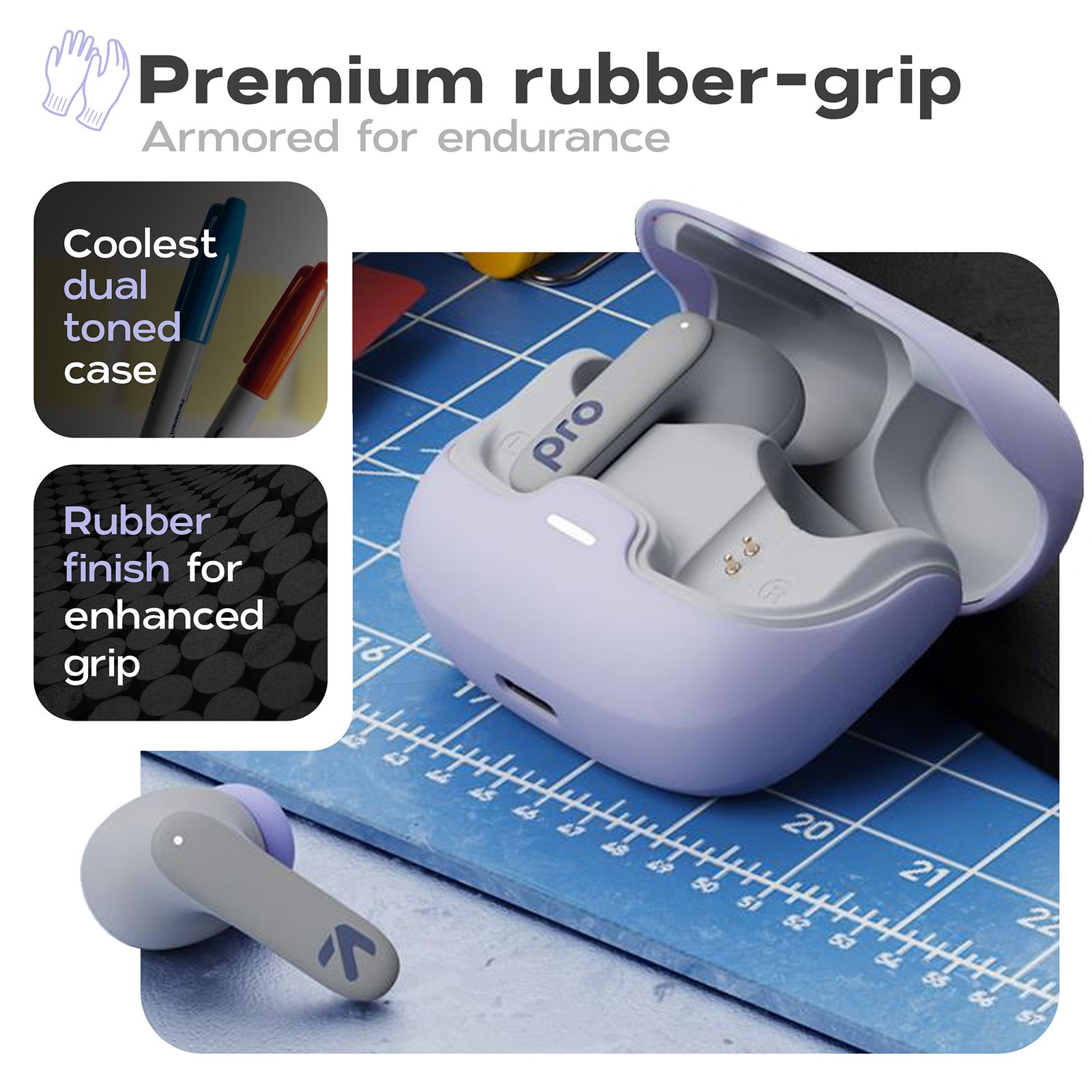 GOBOULT Z40 Pro TWS Earbuds with Environmental Noise Cancellation (IPX5 Water Resistant, Fast Charging, Pro Lavender)_13
