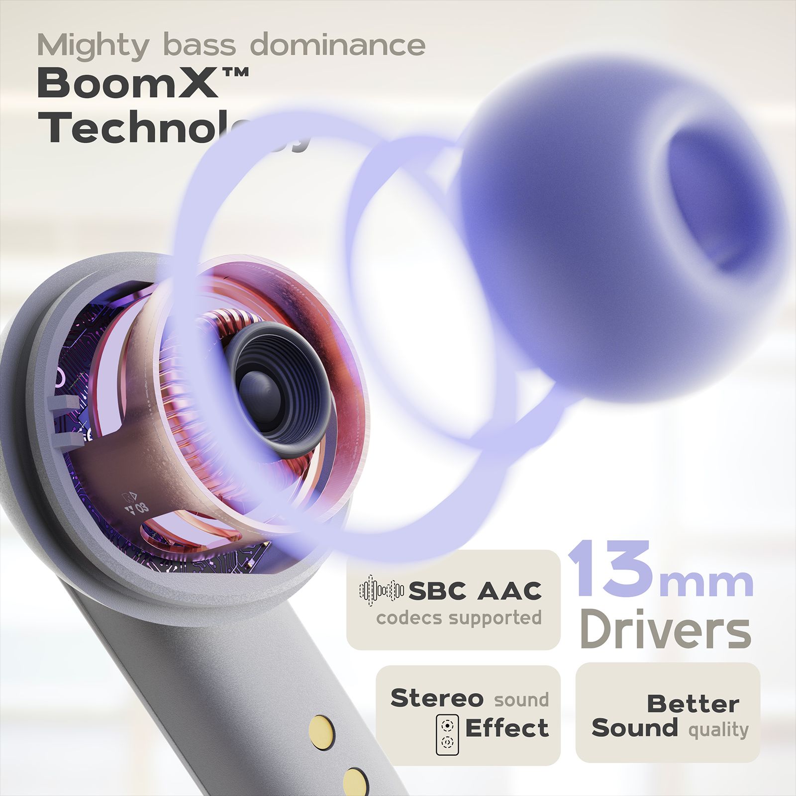 GOBOULT Z40 Pro TWS Earbuds with Environmental Noise Cancellation (IPX5 Water Resistant, Fast Charging, Pro Lavender)_14