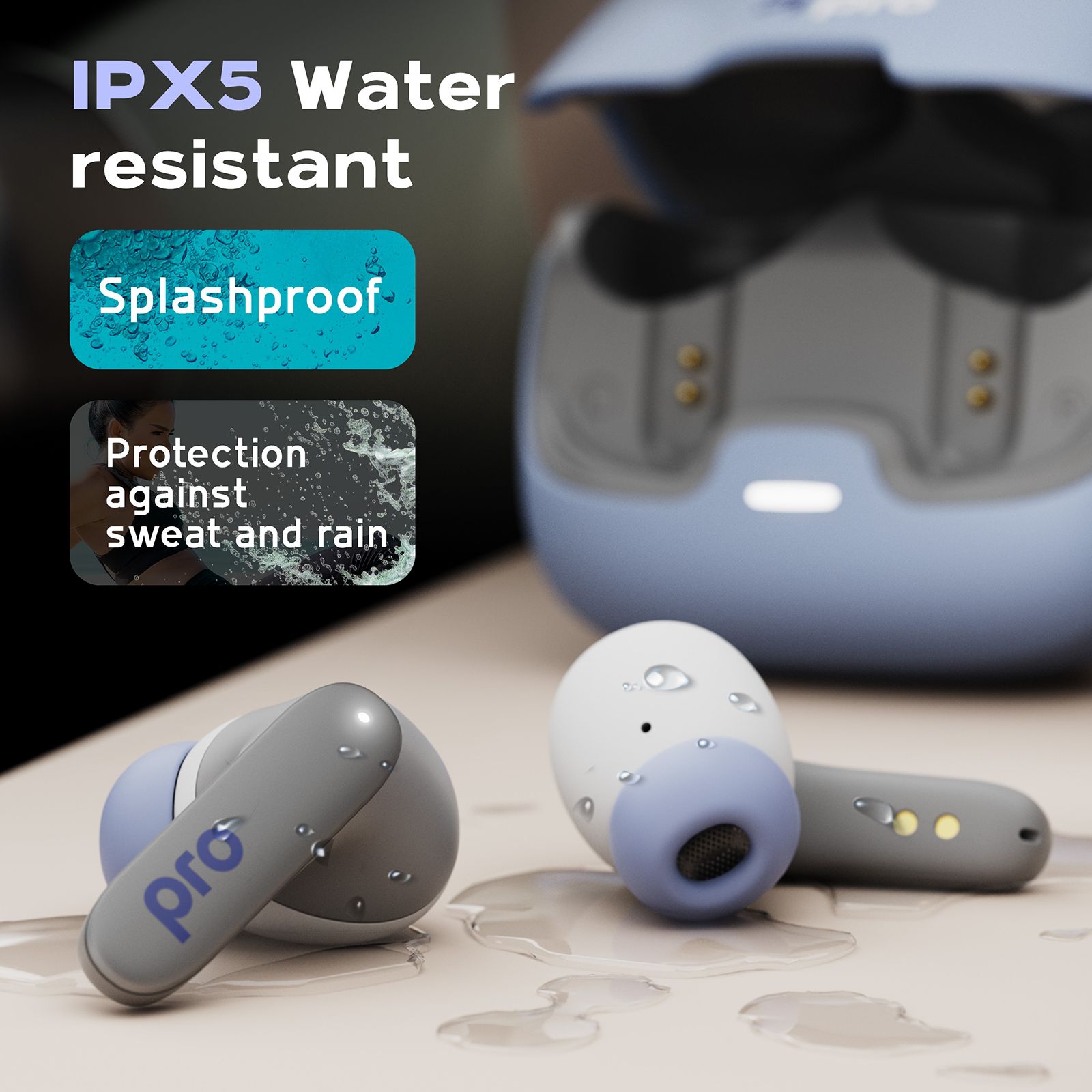 GOBOULT Z40 Pro TWS Earbuds with Environmental Noise Cancellation (IPX5 Water Resistant, Fast Charging, Pro Lavender)_15