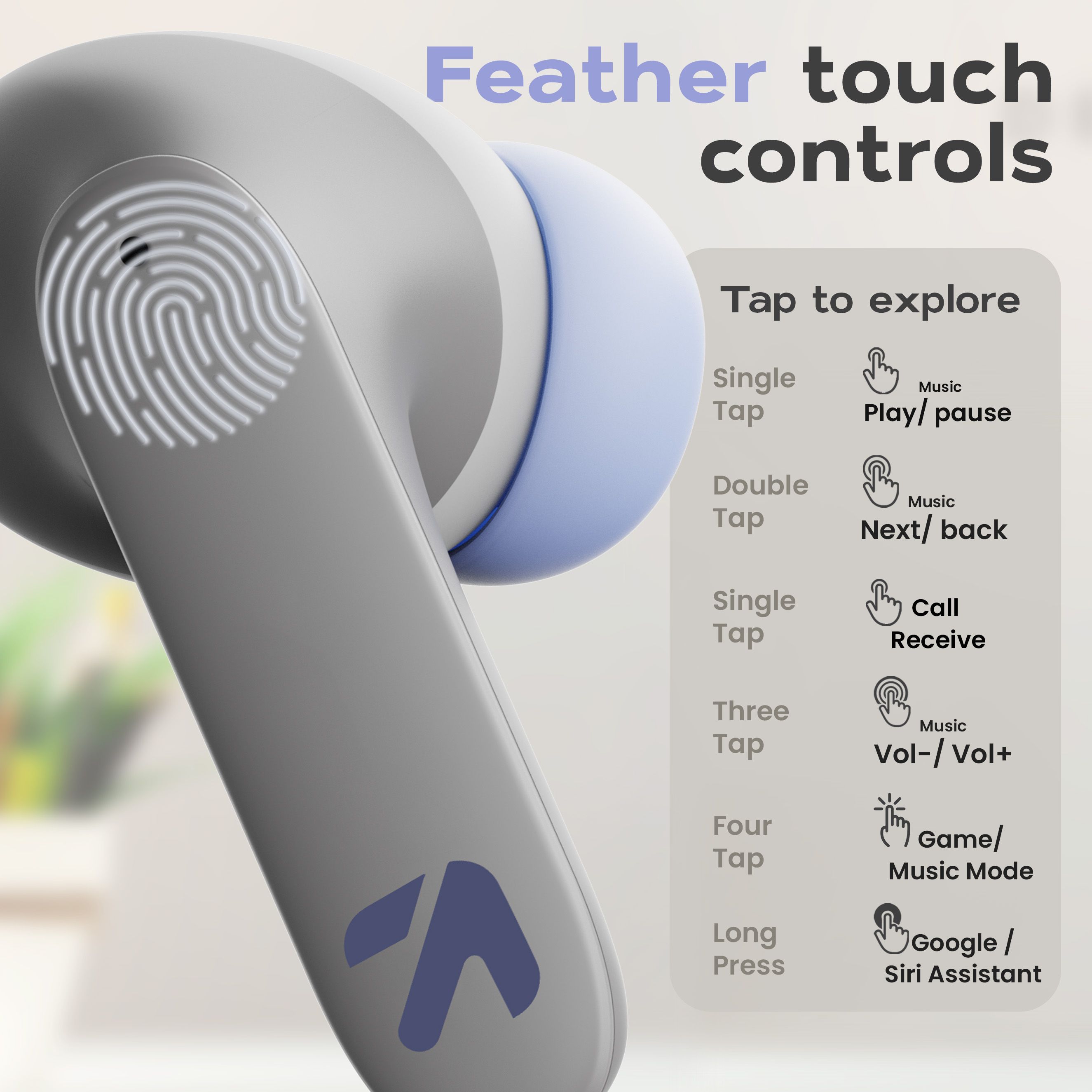 GOBOULT Z40 Pro TWS Earbuds with Environmental Noise Cancellation (IPX5 Water Resistant, Fast Charging, Pro Lavender)_5