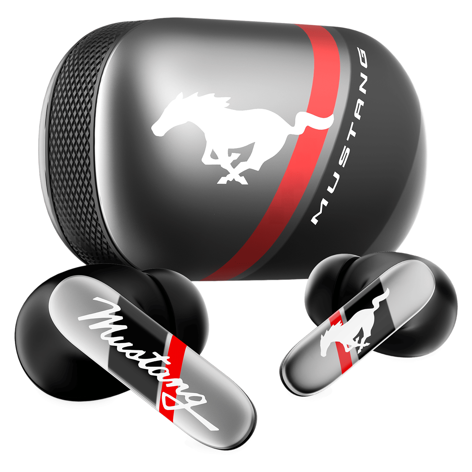 GOBOULT Mustang Dyno TWS Earbuds with Environmental Noise Cancellation (IPX5 Water Resistant, Fast Charging, Dyno Silver)_1
