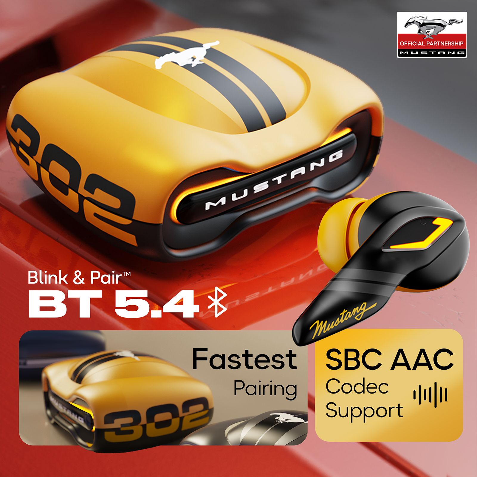 GOBOULT Mustang Torq FGTW196YLW TWS Earbuds with Environmental Noise Cancellation (IPX5 Water Resistant, Fast Charging, Yellow) GOBOULT Mustang Torq FGTW196YLW TWS Earbuds with Environmental Noise Cancellation (IPX5 Water Resistant, Fast Charging, Yellow)_7
