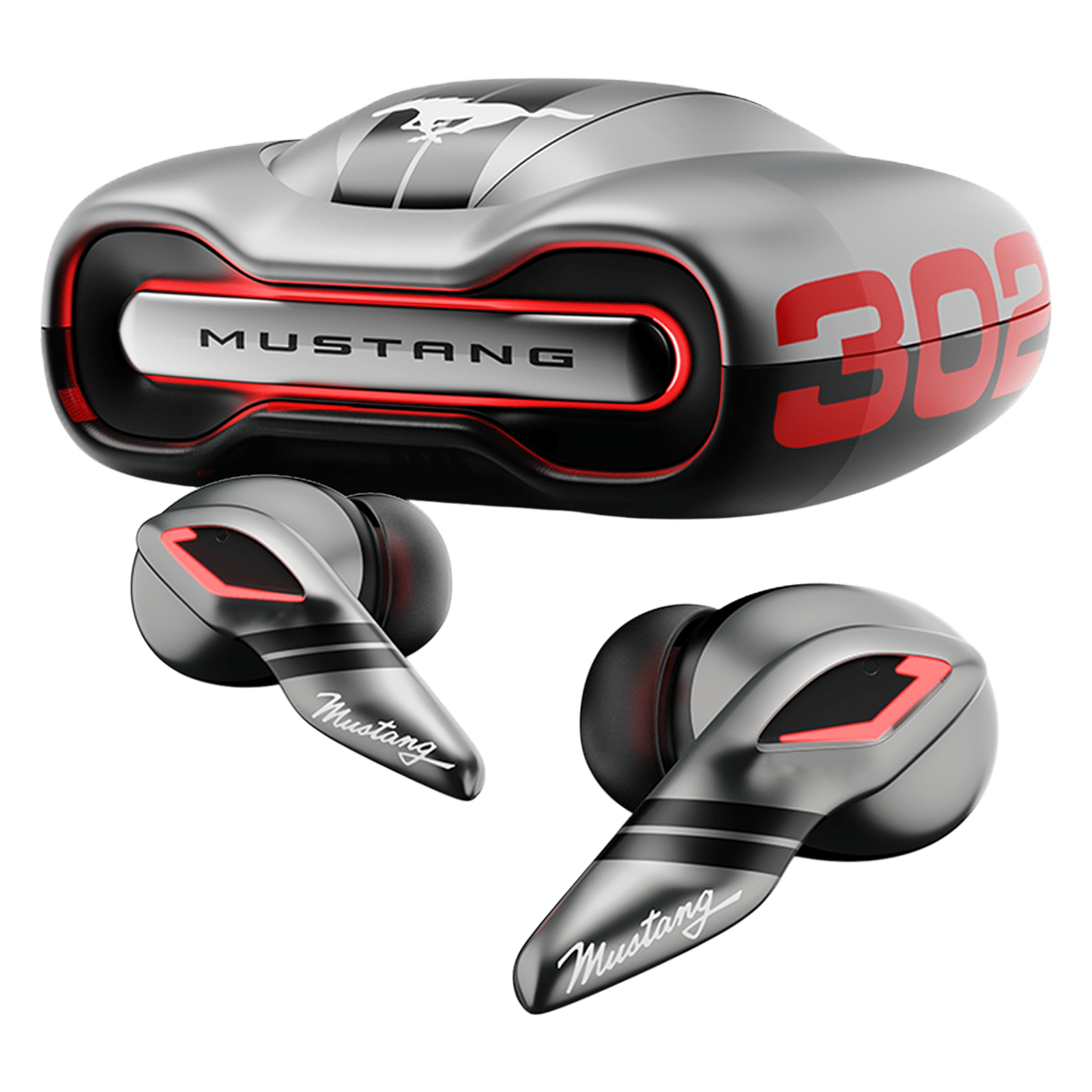 GOBOULT Mustang Torq FGTW196SVR TWS Earbuds with Environmental Noise Cancellation (IPX5 Water Resistant, Fast Charging, Silver) GOBOULT Mustang Torq FGTW196SVR TWS Earbuds with Environmental Noise Cancellation (IPX5 Water Resistant, Fast Charging, Silver)_1