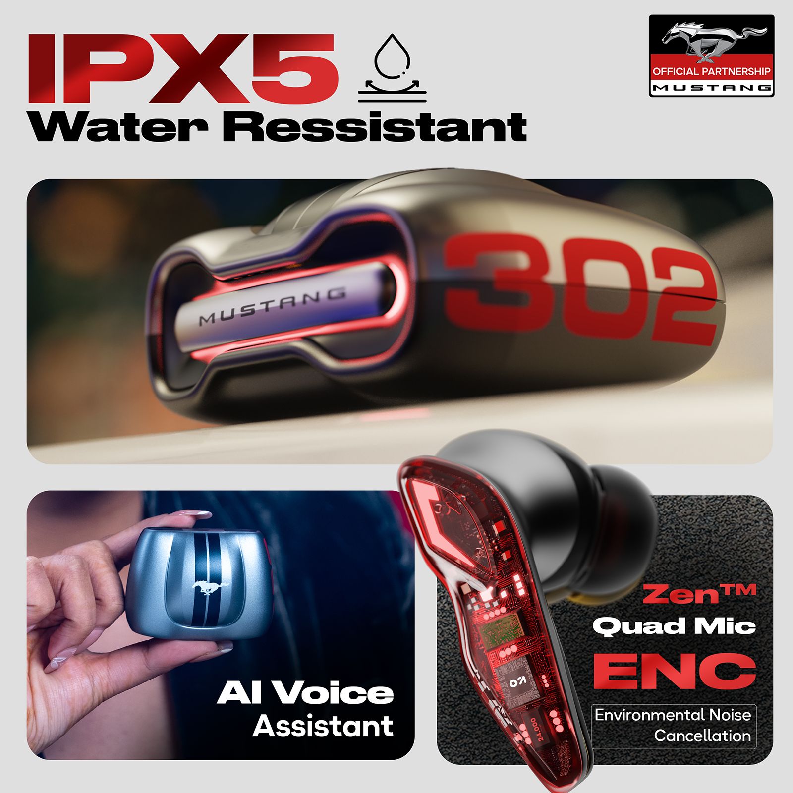 GOBOULT Mustang Torq FGTW196SVR TWS Earbuds with Environmental Noise Cancellation (IPX5 Water Resistant, Fast Charging, Silver) GOBOULT Mustang Torq FGTW196SVR TWS Earbuds with Environmental Noise Cancellation (IPX5 Water Resistant, Fast Charging, Silver)_8