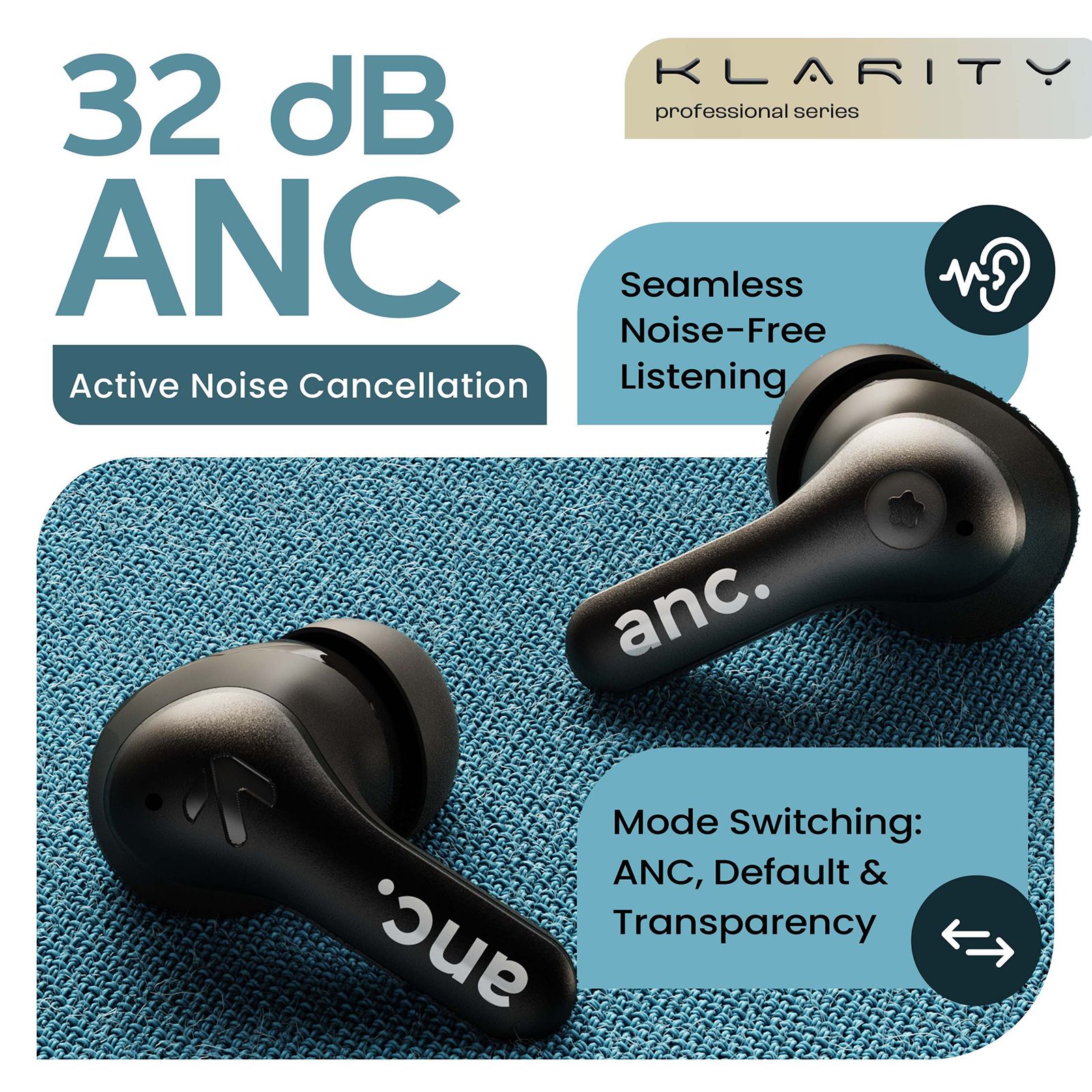 GOBOULT Klarity 4 FGTW245BLK TWS Earbuds with Active Noise Cancellation (IPX5 Water Resistant, Fast Charging, Black)_11