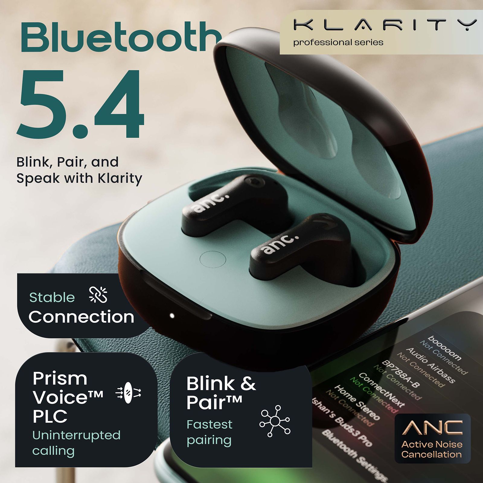 GOBOULT Klarity 4 FGTW245BLK TWS Earbuds with Active Noise Cancellation (IPX5 Water Resistant, Fast Charging, Black)_13