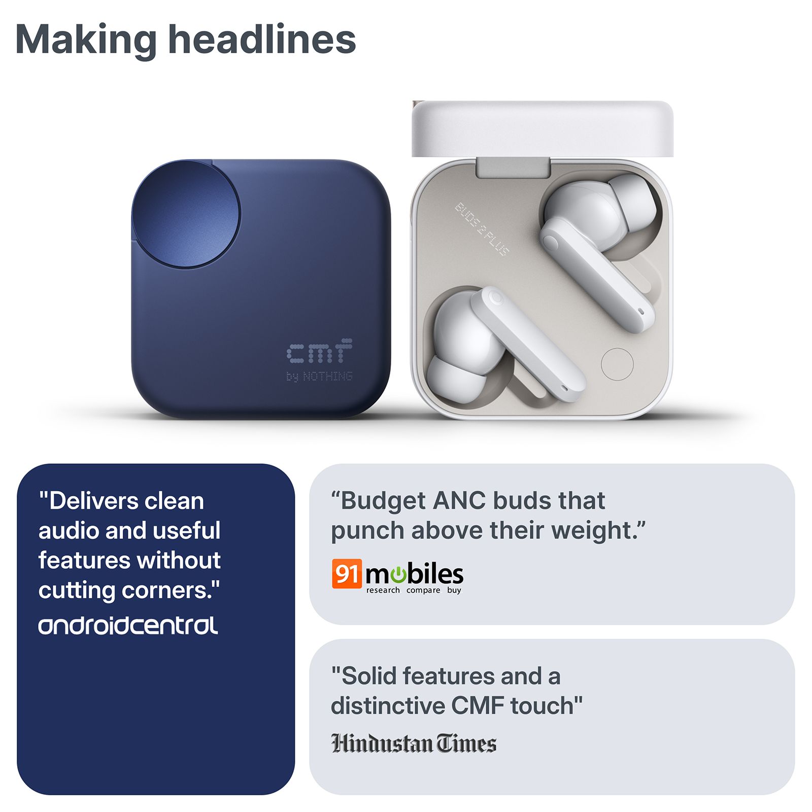 Nothing CMF Buds 2 Plus A10600104 TWS Earbuds with Adaptive Noise Cancellation (IP55, IPX2 Water Resistant, Hi-Res Audio with LDAC, Light Grey)_7