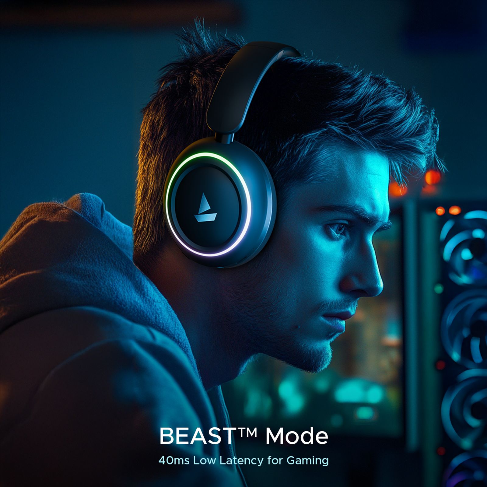 boAt Rockerz 480 Bluetooth Over Ear Headphone with Mic (60 Hours Playtime, Over Ear, Black Sabre)_4