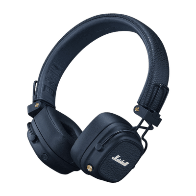 Marshall Major V Bluetooth Headphone with Mic (100 Hours Playtime, On Ear, Midnight Blue)