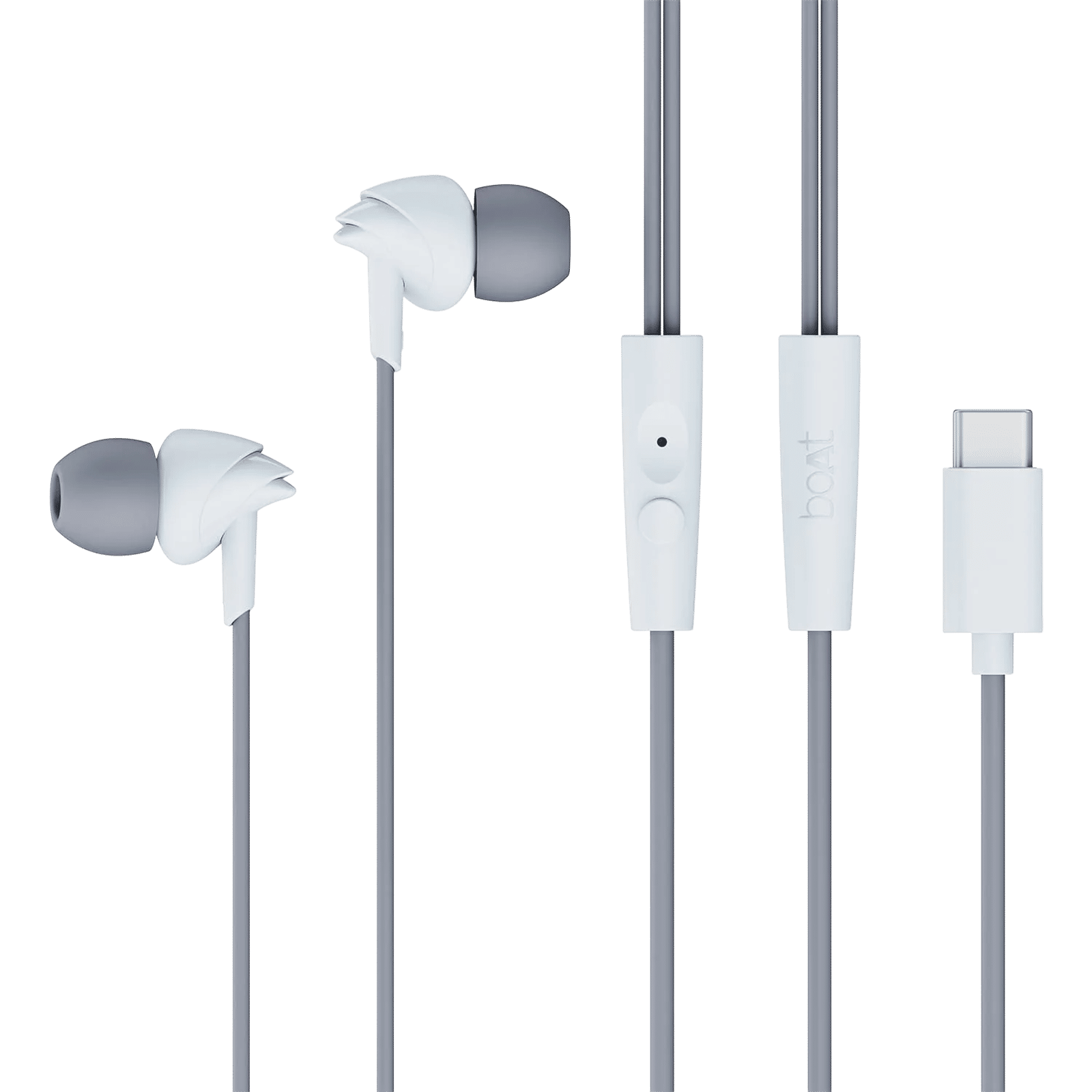 boAt Bassheads 300C Wired Earphone with Mic (USB Type-C Connector, In Ear, Cool Grey) boAt Bassheads 300C Wired Earphone with Mic (USB Type-C Connector, In Ear, Cool Grey)_1