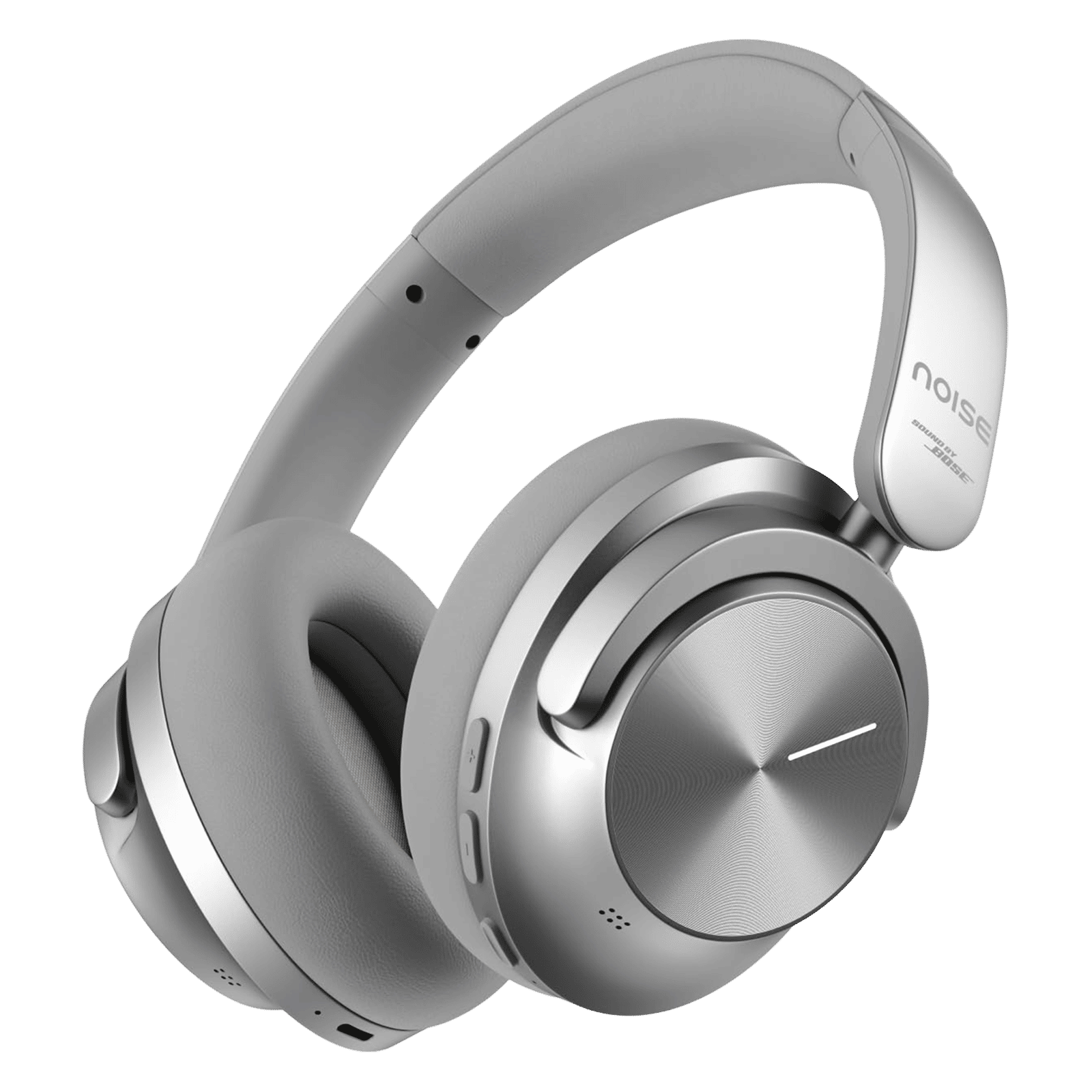 noise Master Buds Max Bluetooth Headphone with Mic (Adaptive Active Noise Cancellation, Over Ear, Silver) noise Master Buds Max Bluetooth Headphone with Mic (Adaptive Active Noise Cancellation, Over Ear, Silver)_1