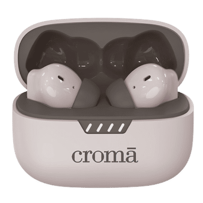 Croma CRSE020EPA301515 TWS Earbuds with Hybrid Active Noise Cancellation (IPX4 Water & Sweat Resistant, 10mm Driver, Biege)