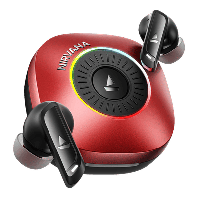boAt Nirvana Crown PP0031 TWS Earbuds with Hybrid Active Noise Cancellation (IPX4 Water Resistance, ASAP Charge, Blazing Red)