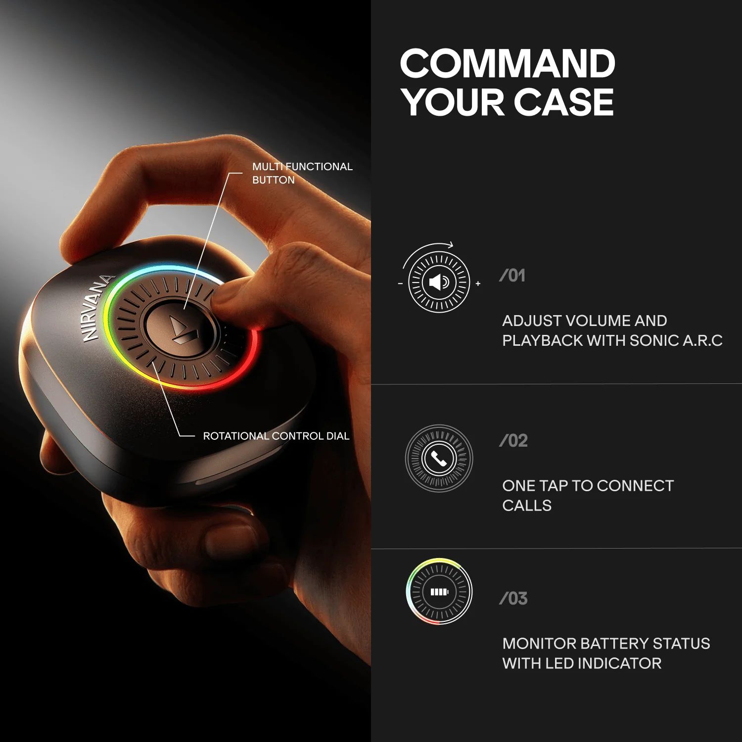 boAt Nirvana Crown PP0031 TWS Earbuds with Hybrid Active Noise Cancellation (IPX4 Water Resistance, ASAP Charge, Gunmetal Grey) boAt Nirvana Crown PP0031 TWS Earbuds with Hybrid Active Noise Cancellation (IPX4 Water Resistance, ASAP Charge, Gunmetal Grey)_8