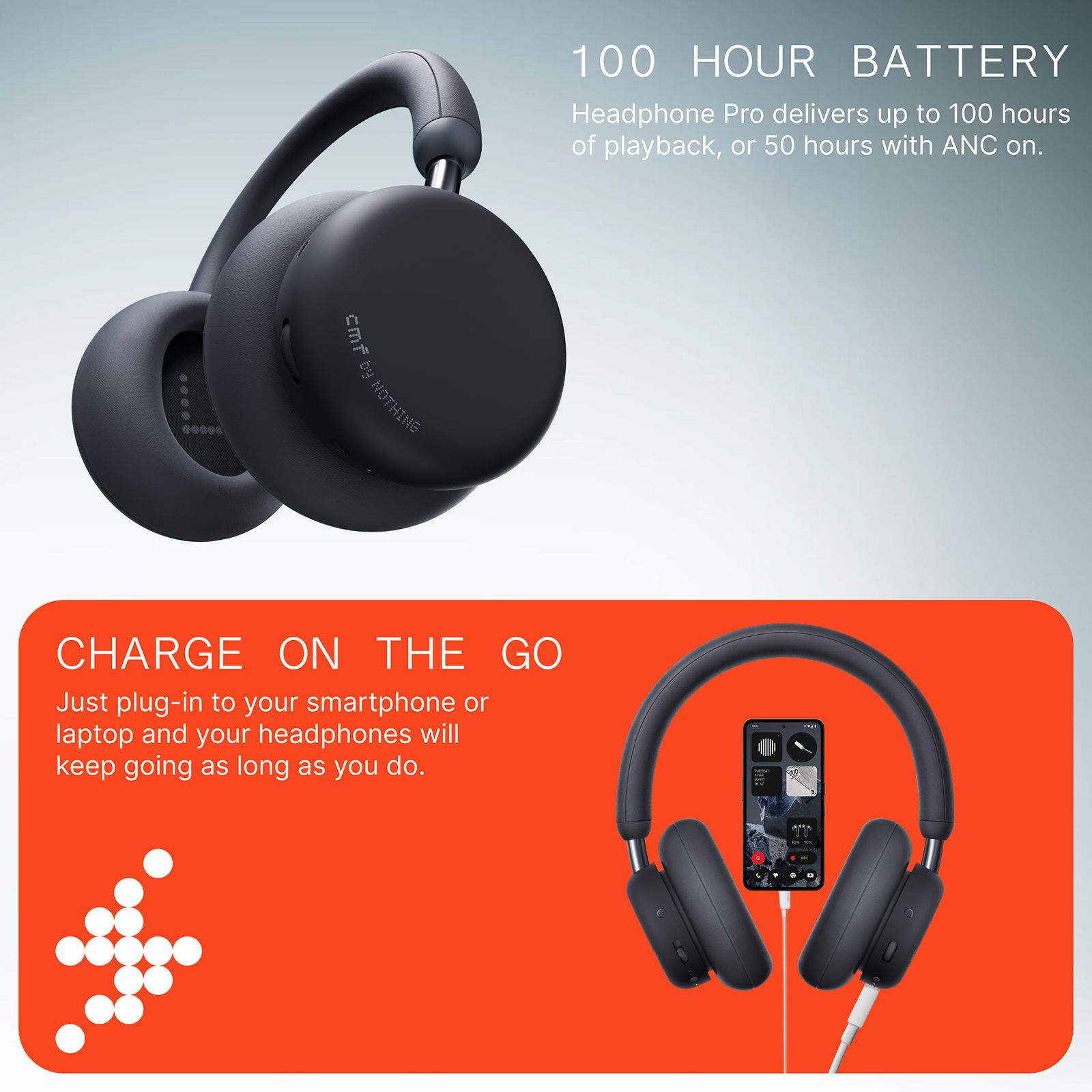 Nothing CMF Headphone Pro A11300007 Bluetooth Headphone with Mic (Hybrid Adaptive Active Noise Cancellation, Over Ear, Dark Grey)_6