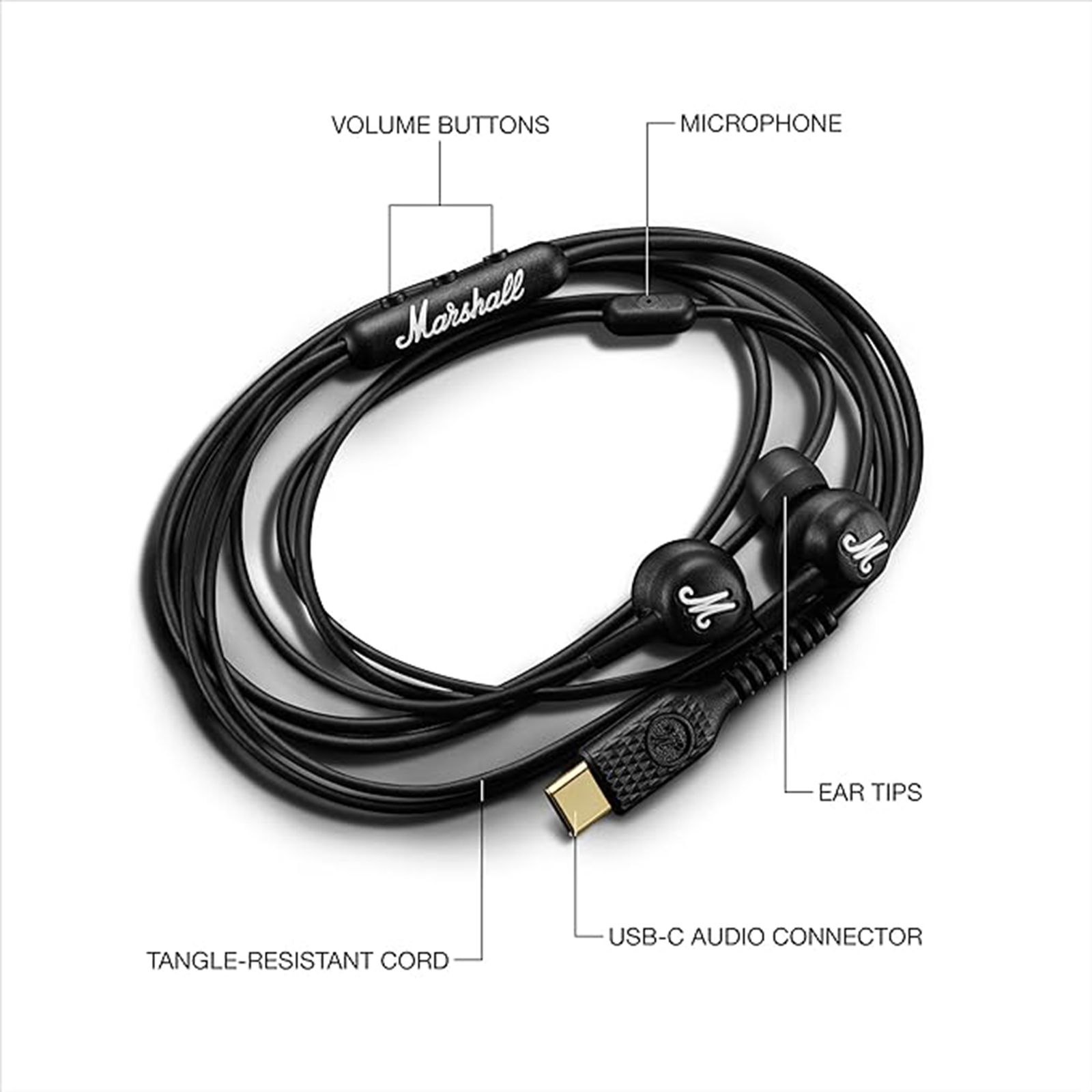 Marshall Mode Wired Earphone with Mic (USB Type-C Connector, In Ear, Black) Marshall Mode Wired Earphone with Mic (USB Type-C Connector, In Ear, Black)_8
