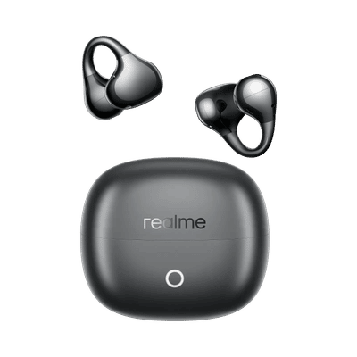 Realme Buds Clip RMA2418 TWS Earbuds with AI Environmental Noise Cancellation (IP55 Dust and Water Resistance, Smart Tap Control, Titanium Black)