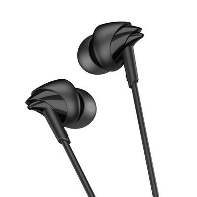boAt BassHeads 212L Wired Earphone with Mic (3.5mm L-Shaped Connector, In Ear, Active Black)