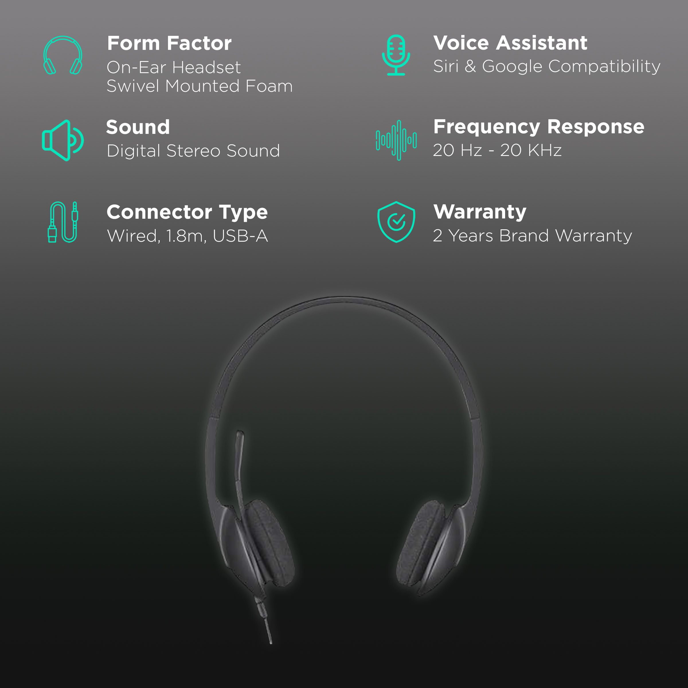 logitech H340 981-000477 Wired Headphone with Mic (On Ear, Black)_2