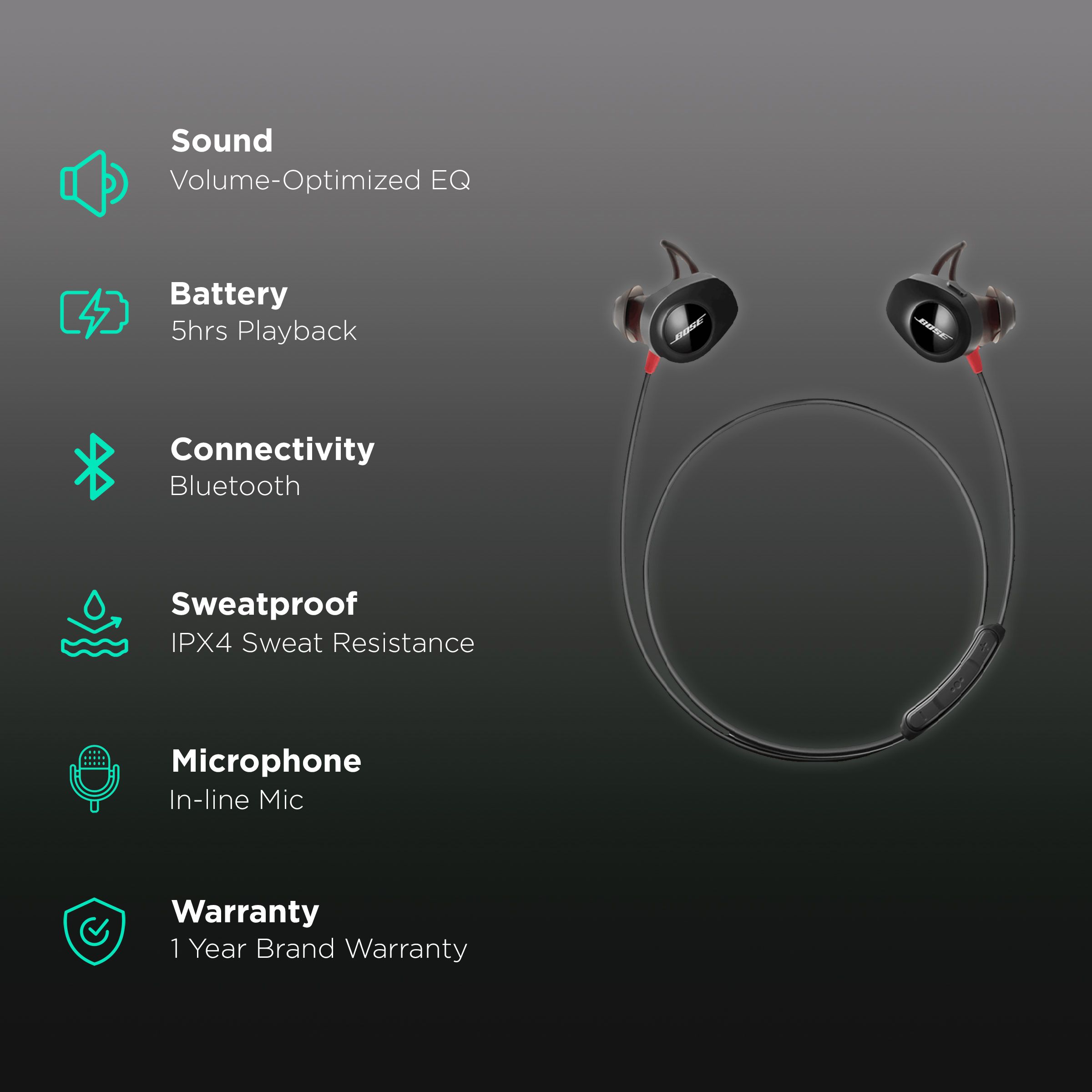 BOSE Soundsport Pulse 762518-0010 Neckband (Sweat Resistant, 5 Hours Playtime, Red) BOSE Soundsport Pulse 762518-0010 Neckband (Sweat Resistant, 5 Hours Playtime, Red)_2