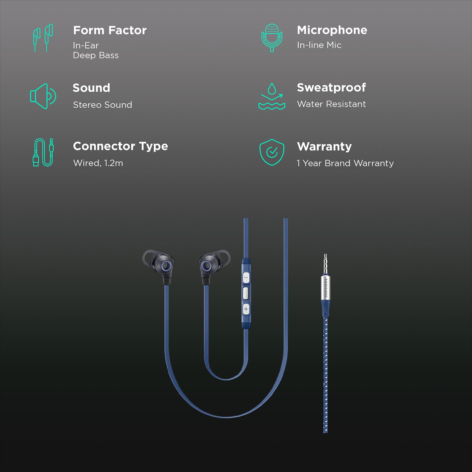 SAMSUNG EO-IA510BLEGIN In-Ear Wired Earphones with Mic (Blue)_2