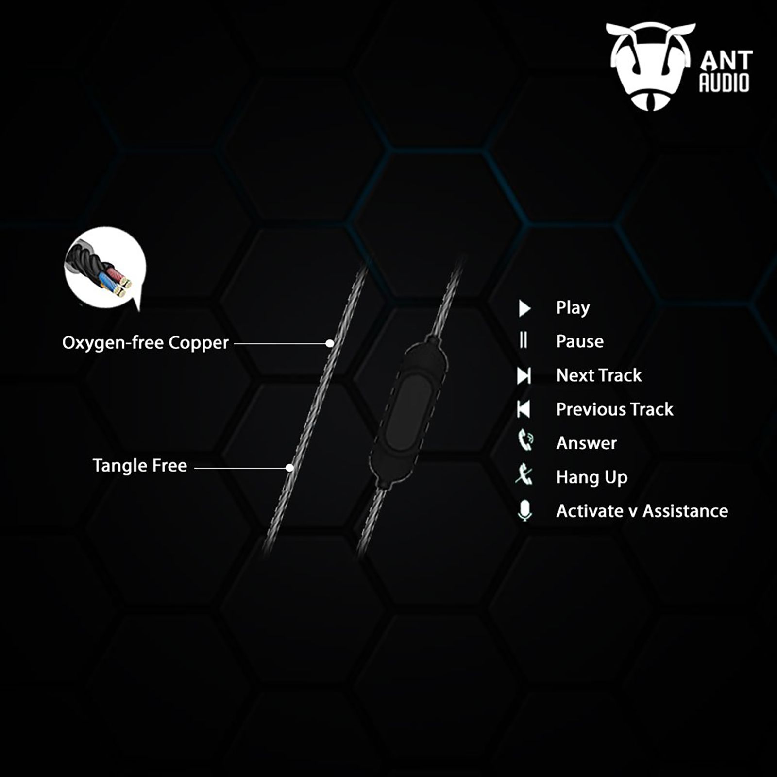 ANT AUDIO W59 Wired Earphones with Mic (In-Ear, Black) ANT AUDIO W59 Wired Earphones with Mic (In-Ear, Black)_7