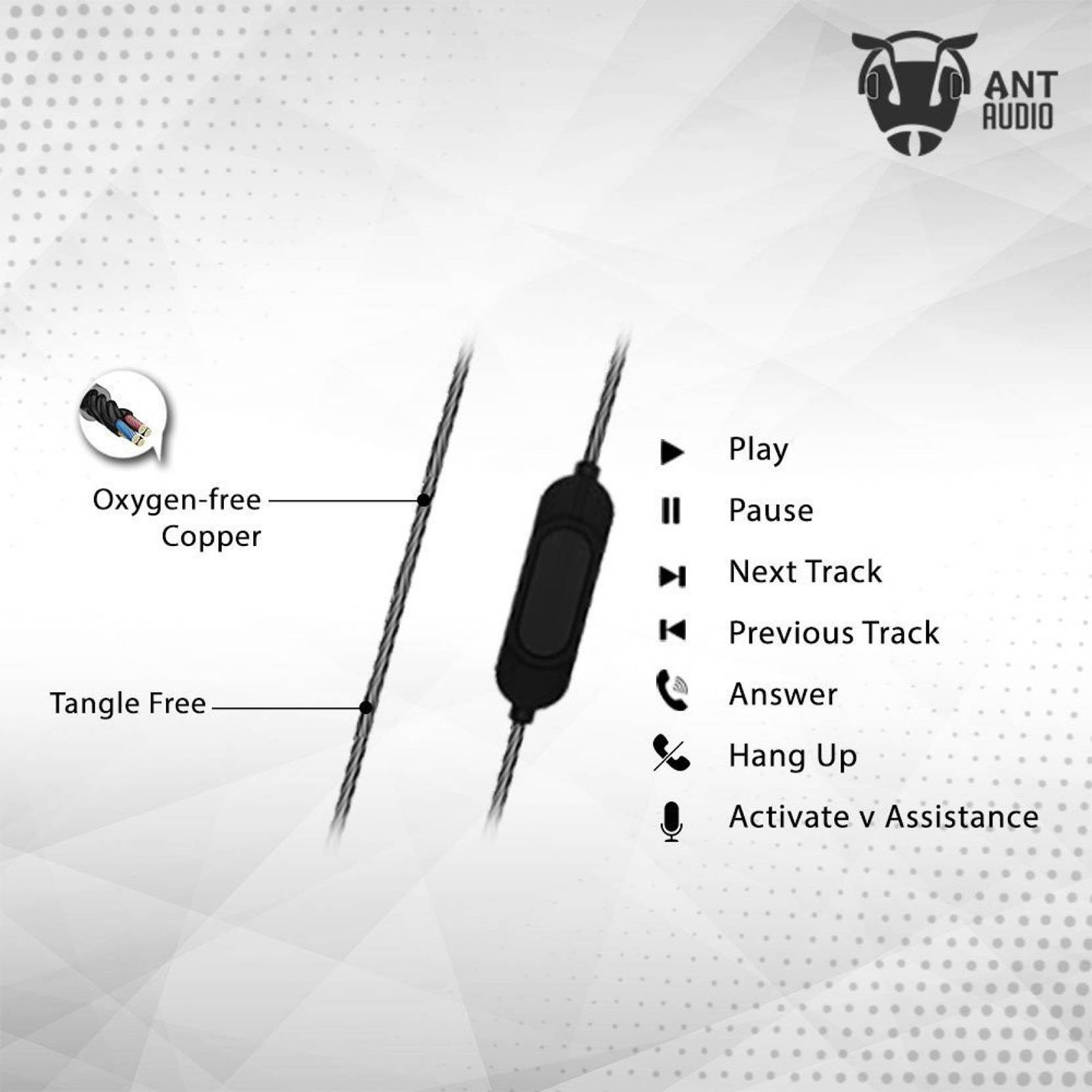 ANT AUDIO W59 Wired Earphones with Mic (In-Ear, Black) ANT AUDIO W59 Wired Earphones with Mic (In-Ear, Black)_8