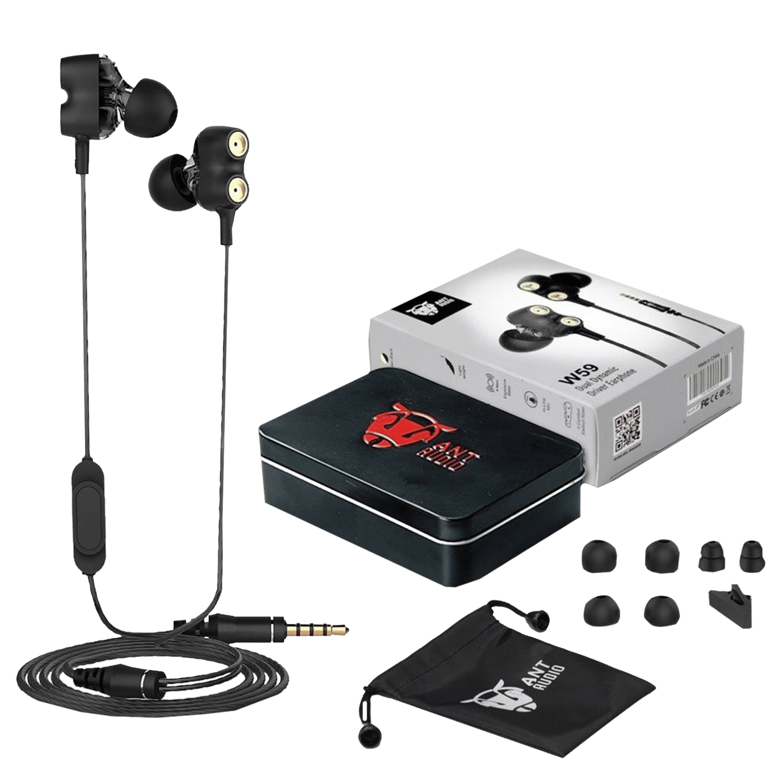 ANT AUDIO W59 Wired Earphones with Mic (In-Ear, Black) ANT AUDIO W59 Wired Earphones with Mic (In-Ear, Black)_3