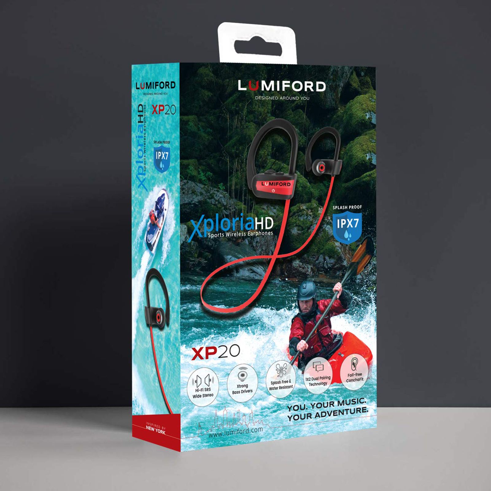 LUMIFORD XP20 Neckband with Passive Noise Cancellation (IPX7 Waterproof, Dual Pairing Technology, Red)_4
