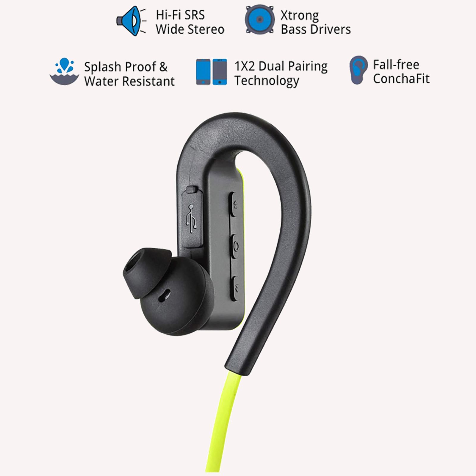 LUMIFORD XploriaHD XP40 Neckband with Passive Noise Cancellation (IPX7 Waterproof, Dual Pairing Technology, Green) LUMIFORD XploriaHD XP40 Neckband with Passive Noise Cancellation (IPX7 Waterproof, Dual Pairing Technology, Green)_7