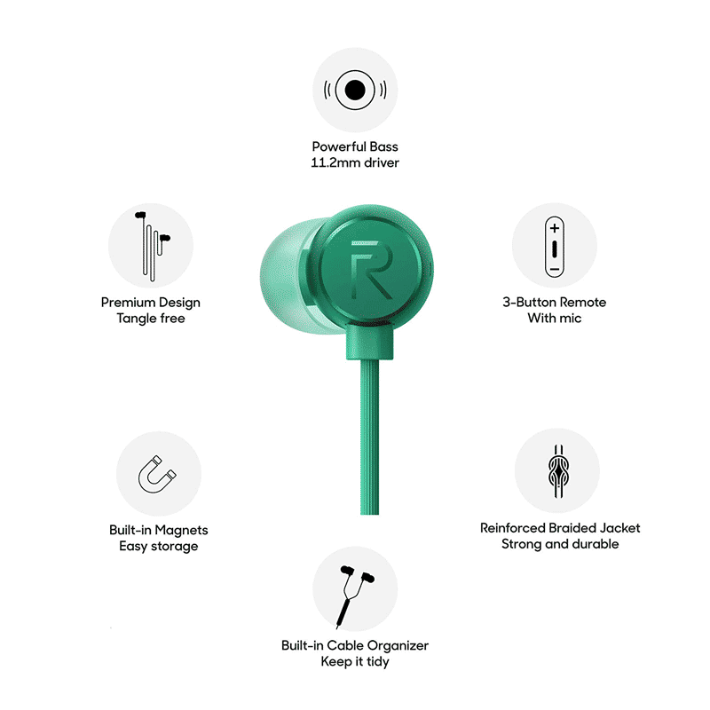 realme Buds 2 ACCFMGJYG25NE3BZ Wired Earphone with Mic (In Ear, Green)_7