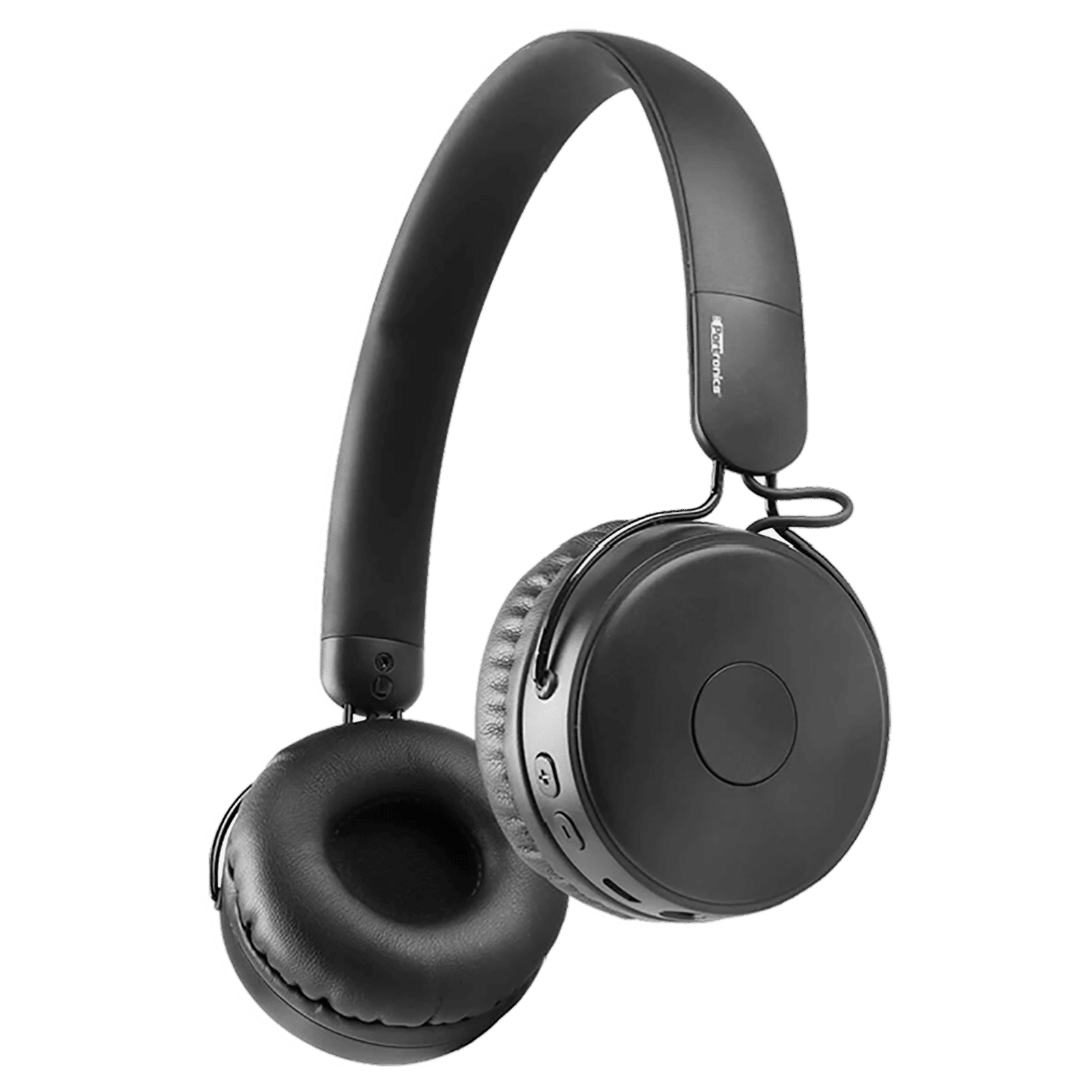 PORTRONICS Muffs M POR 317 Bluetooth Headphone with Mic (IPX4 Water Resistant, On Ear, Black) PORTRONICS Muffs M POR 317 Bluetooth Headphone with Mic (IPX4 Water Resistant, On Ear, Black)_1