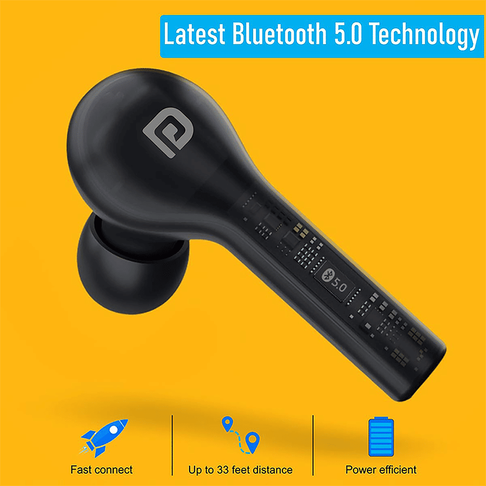 PORTRONICS Harmonics Twins II POR 1050 TWS Earbuds with Passive Noise Cancellation (IPX4 Water Resistant, 4 Hours Playback, Black)_10