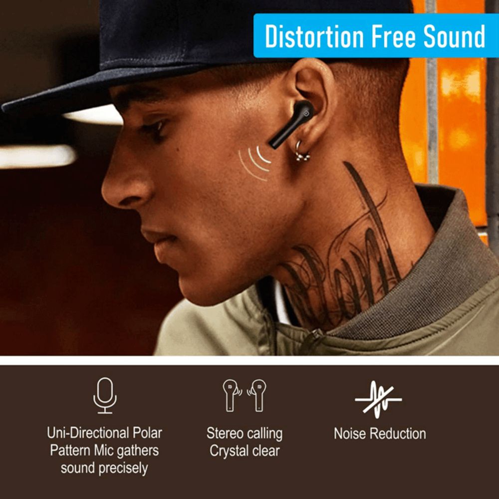 PORTRONICS Harmonics Twins II POR 1050 TWS Earbuds with Passive Noise Cancellation (IPX4 Water Resistant, 4 Hours Playback, Black)_3