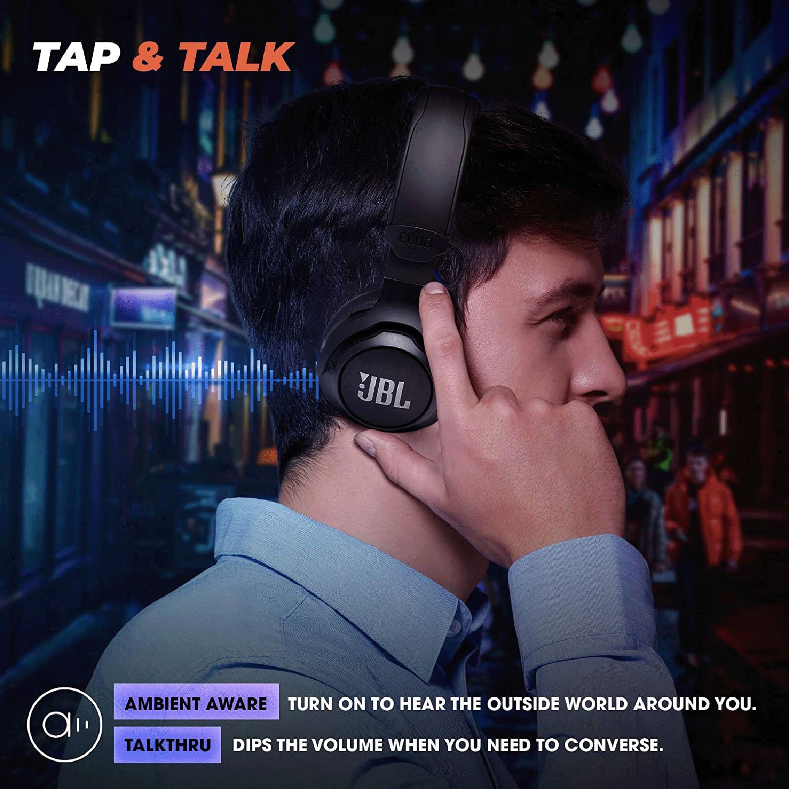 JBL Club 700 JBLCLUB700BTBLK Bluetooth Headphone with Mic (Ambient Aware & TalkThru, On Ear, Black)_10