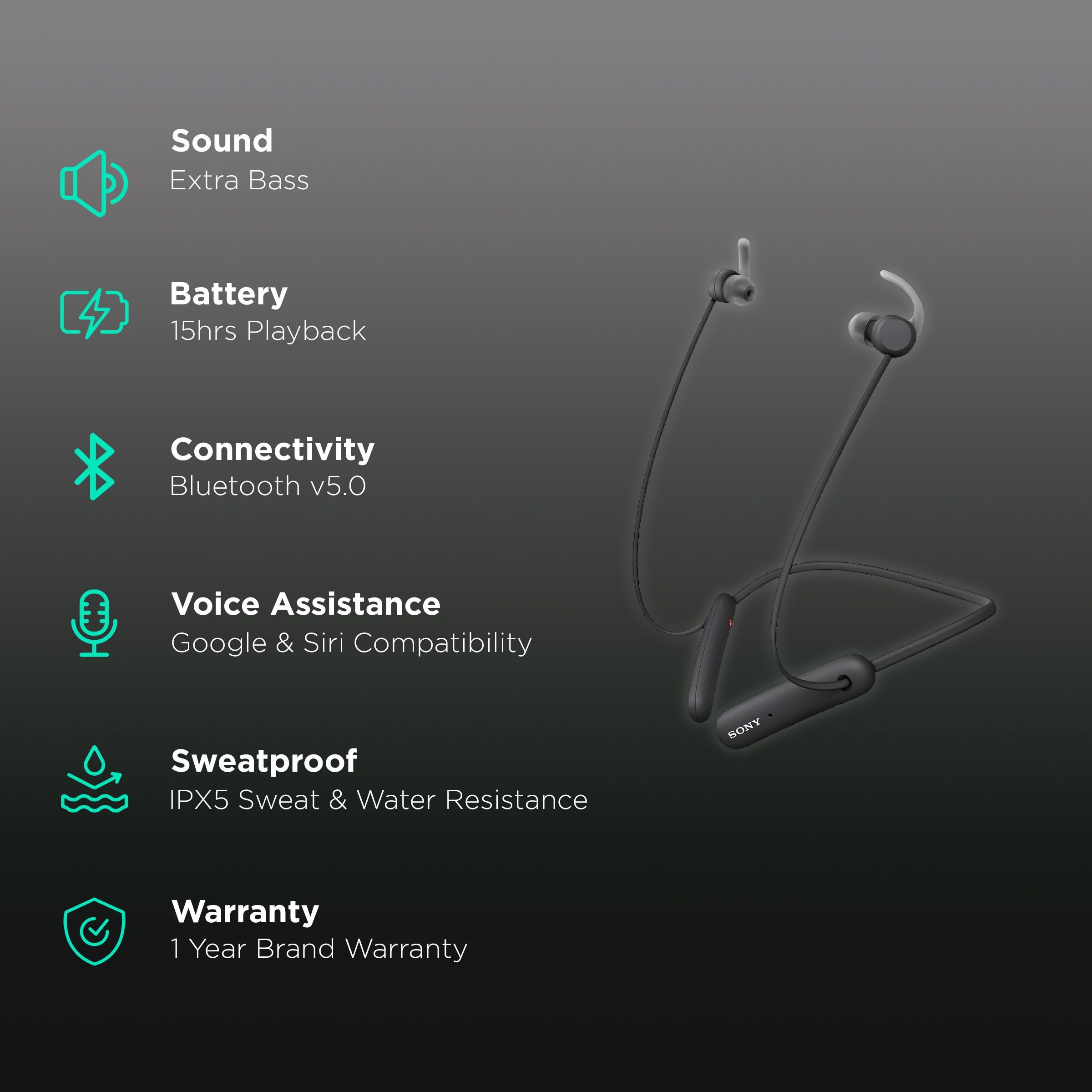 SONY WI-SP510 Neckband (IPX5 Sweat & Water Resistant, 15 Hours Playtime, Black) SONY WI-SP510 Neckband (IPX5 Sweat & Water Resistant, 15 Hours Playtime, Black)_2