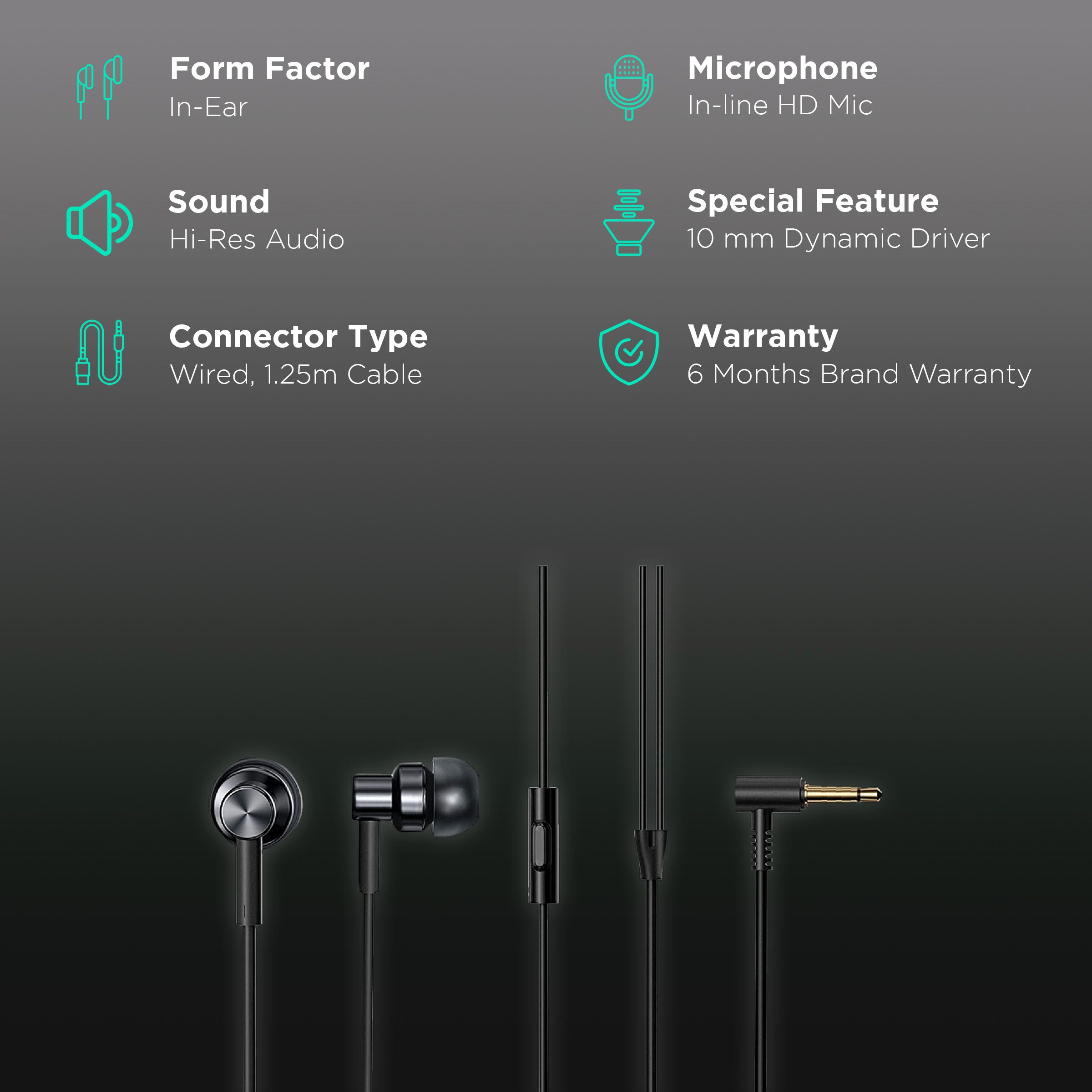 Redmi BHR4205IN Wired Earphone with Mic (In Ear, Black) Redmi BHR4205IN Wired Earphone with Mic (In Ear, Black)_2