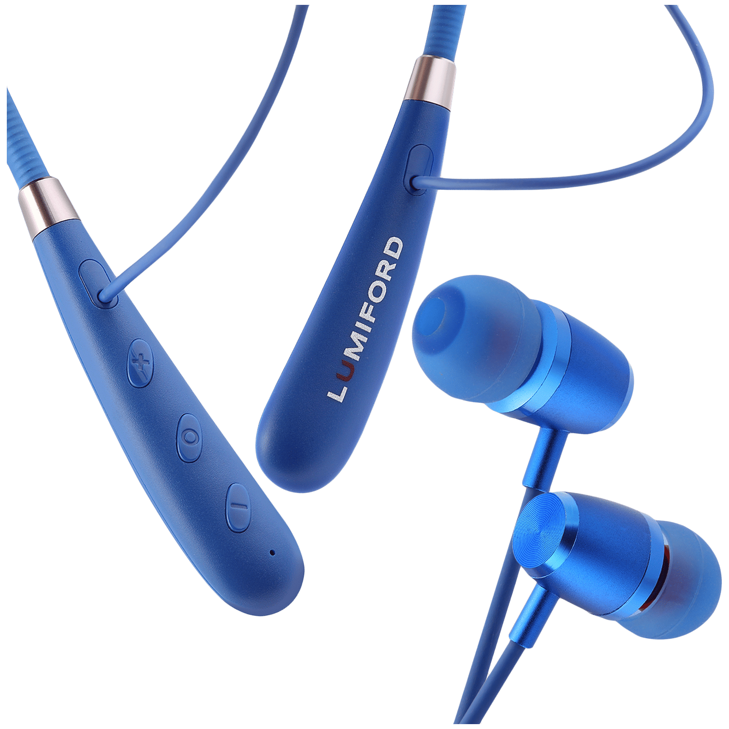 LUMIFORD XploriaHD XP60 Neckband with Passive Noise Cancellation (IPX5 Splashproof & Water Resistant, Multi Functional Button, Blue)_4