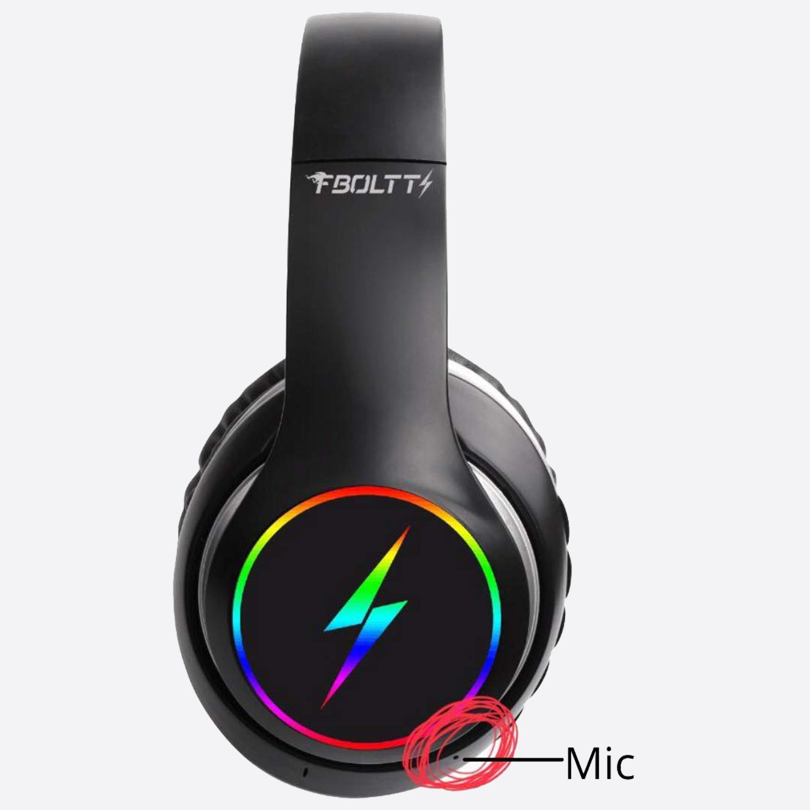 FIRE-BOLTT BH1201 BH1200 Over-Ear Noise Isolation Wireless Headphone with Mic (Bluetooth 5.0, Adjustable Headband, Black)_5