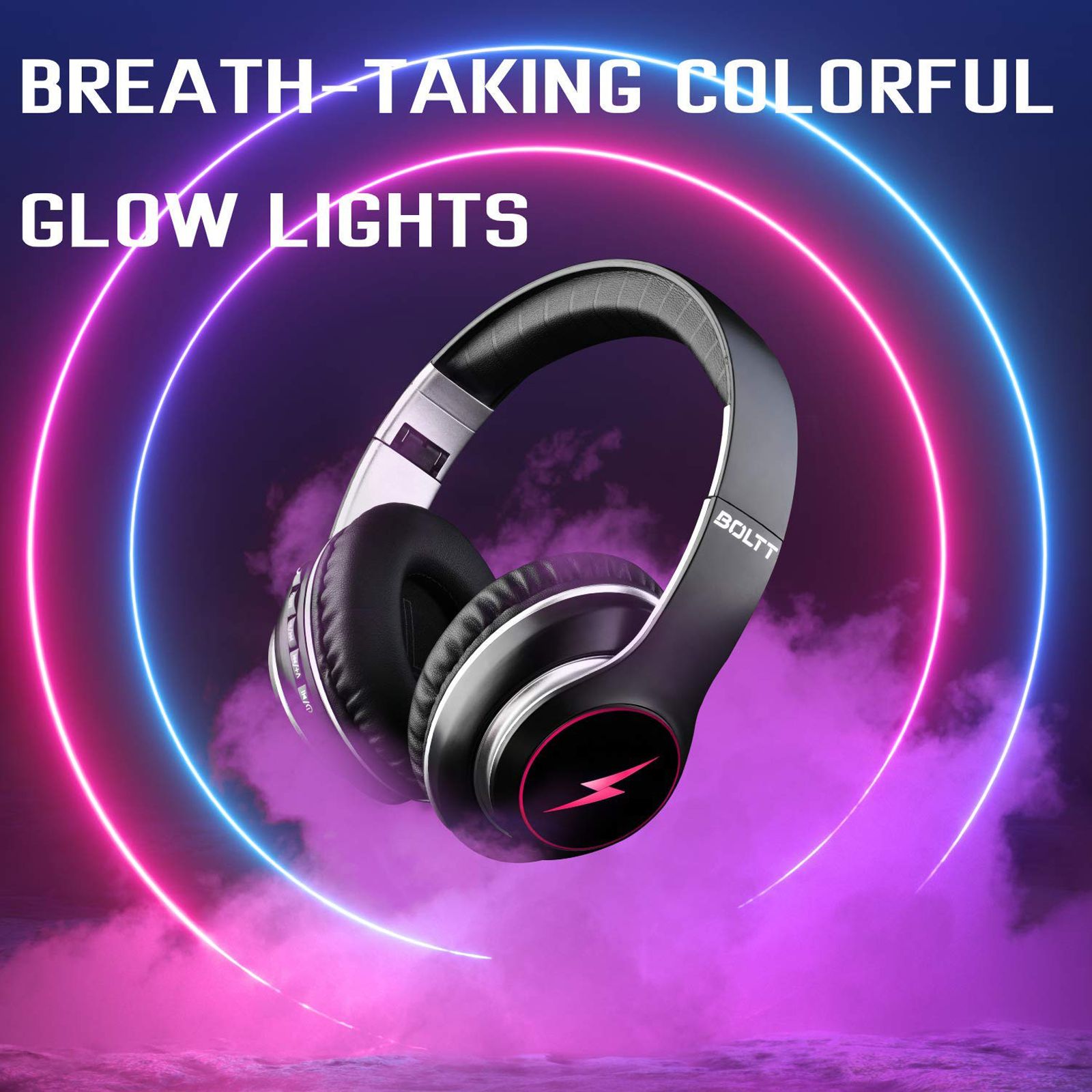 FIRE-BOLTT BH1201 BH1200 Over-Ear Noise Isolation Wireless Headphone with Mic (Bluetooth 5.0, Adjustable Headband, Black)_6