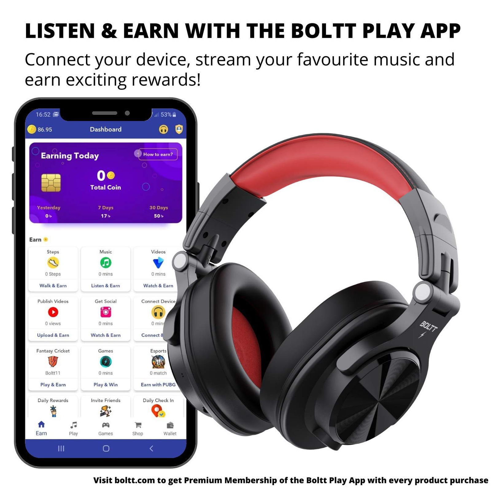 Fire-Boltt BH1400 Bluetooth Headphone with Mic (Bluetooth 5.0, Over-Ear, Red)_9