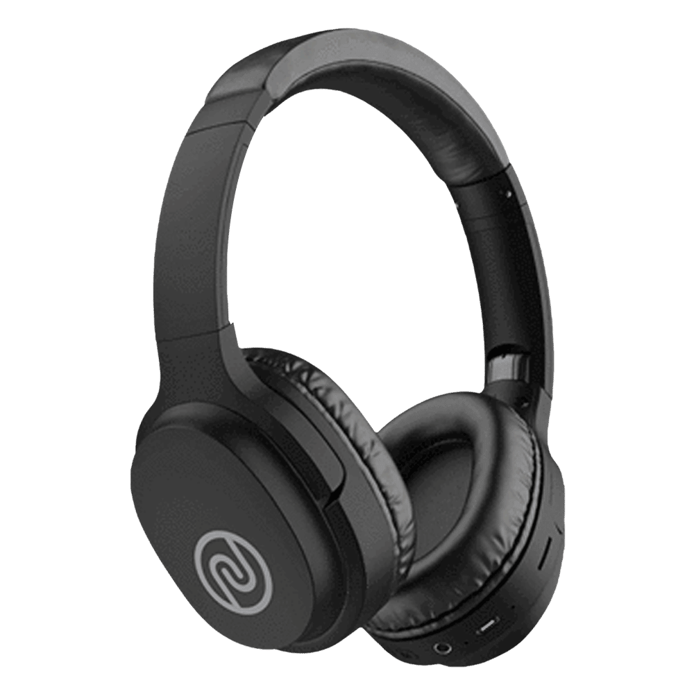 noise One Bluetooth Headphone with Mic (Tru Bass Technology, Over Ear, Soft Black)_1