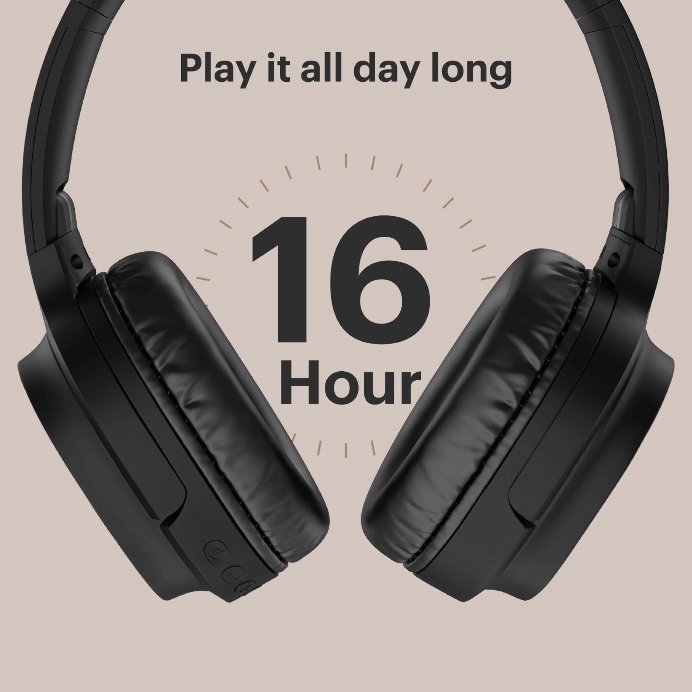 noise One Bluetooth Headphone with Mic (Tru Bass Technology, Over Ear, Soft Black)_9