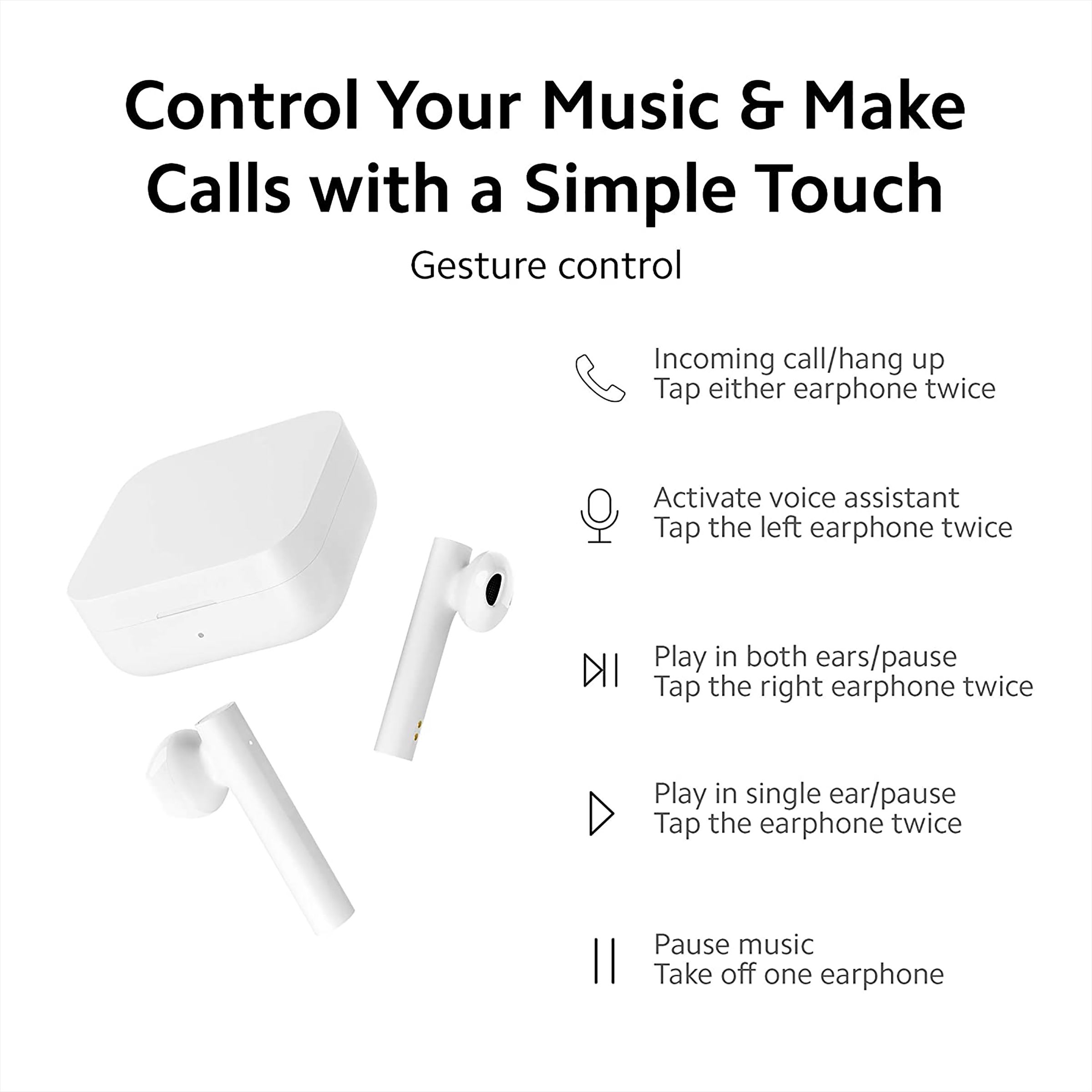 Xiaomi 2C BHR4353IN TWS Earbuds with Environmental Noise Cancellation (20 Hours Playback, White) Xiaomi 2C BHR4353IN TWS Earbuds with Environmental Noise Cancellation (20 Hours Playback, White)_8