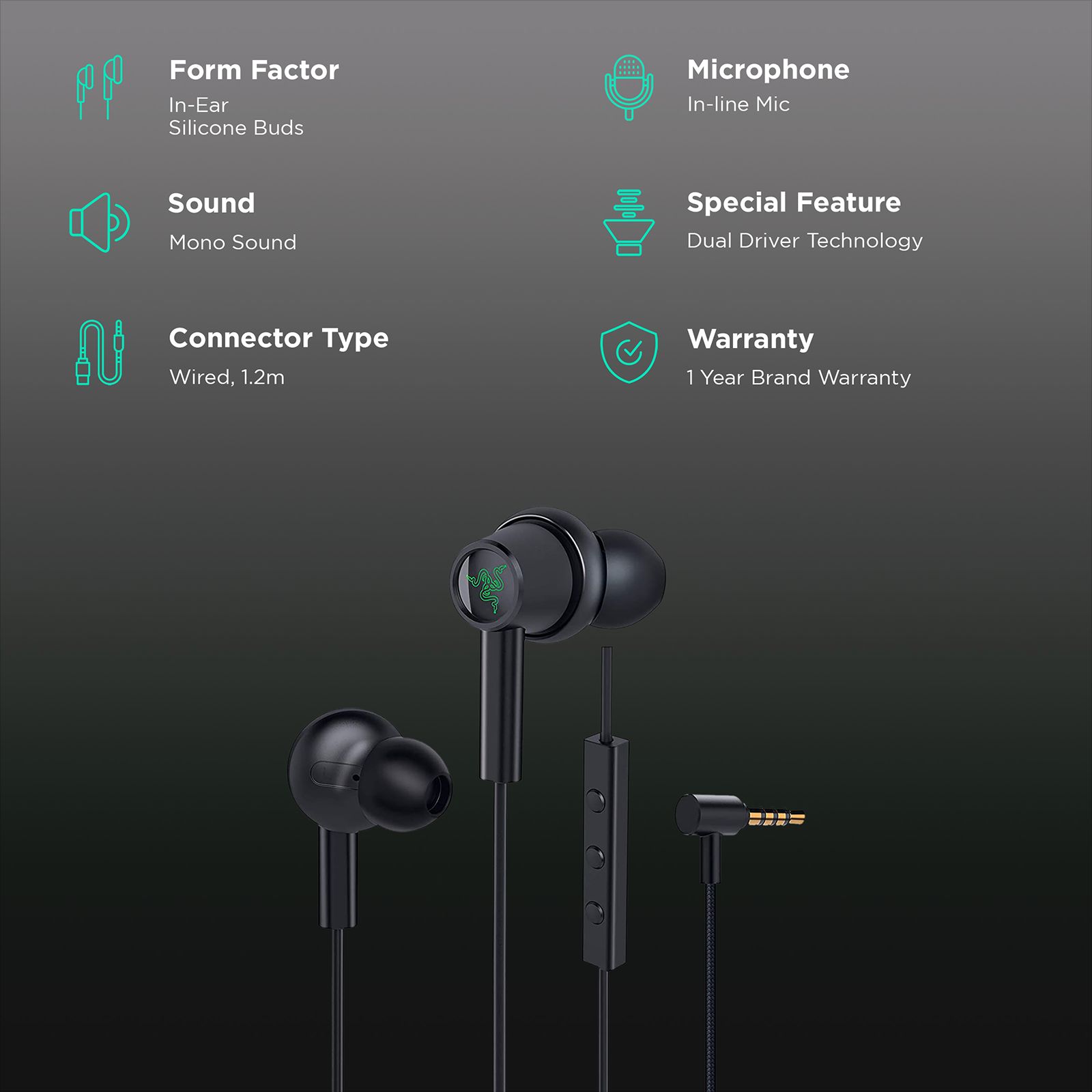 RAZER Hammerhead Duo RZ12-02790200-R3M1 In-Ear Truly Wireless Earbuds with Mic (Dual Driver Technology, Black) RAZER Hammerhead Duo RZ12-02790200-R3M1 In-Ear Truly Wireless Earbuds with Mic (Dual Driver Technology, Black)_2