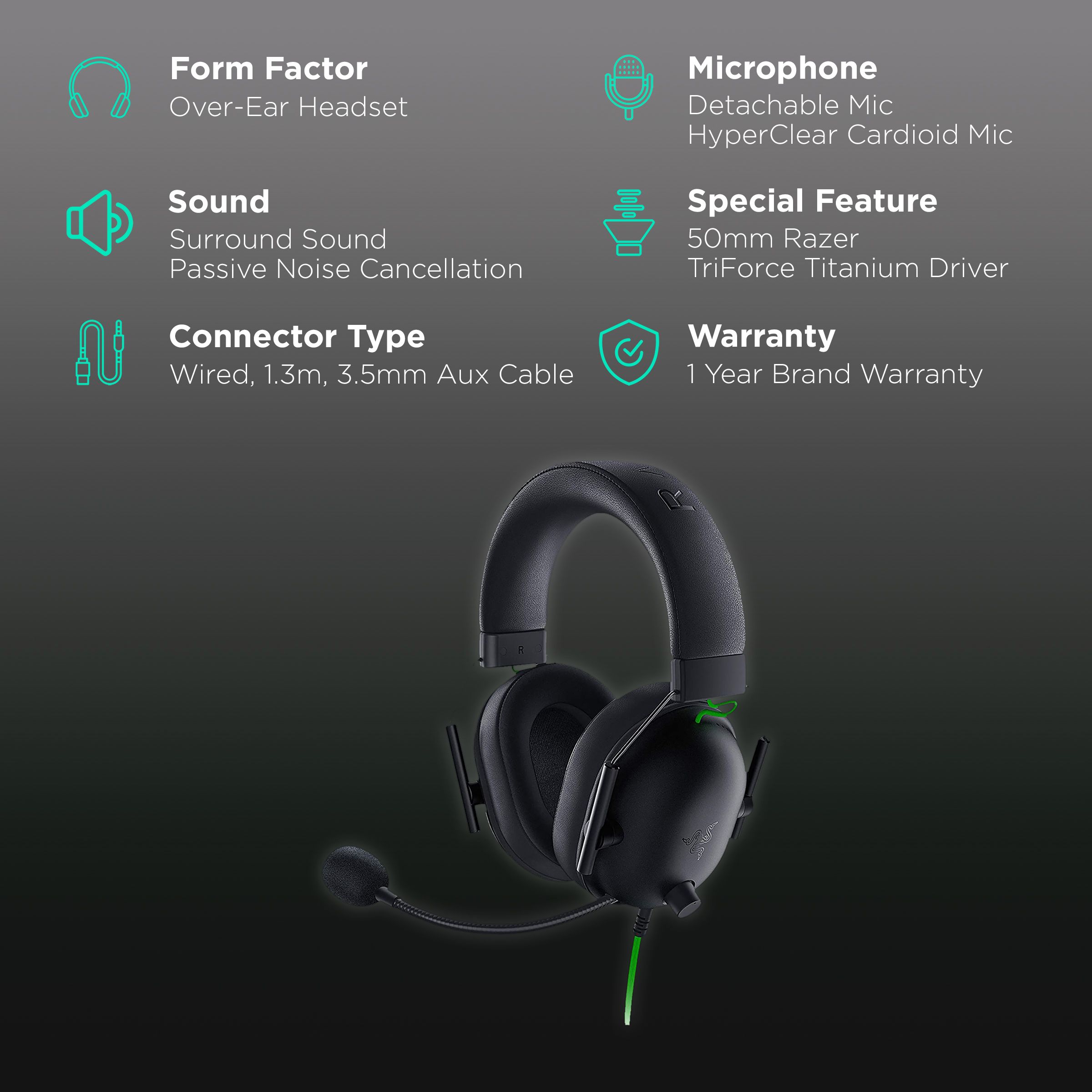 RAZER BlackShark V2 X RZ04-03240100-R3M1 Wired Gaming Headset with Advanced Passive Noise Cancellation (HyperClear Cardioid Mic, Over Ear, Black) RAZER BlackShark V2 X RZ04-03240100-R3M1 Wired Gaming Headset with Advanced Passive Noise Cancellation (HyperClear Cardioid Mic, Over Ear, Black)_2