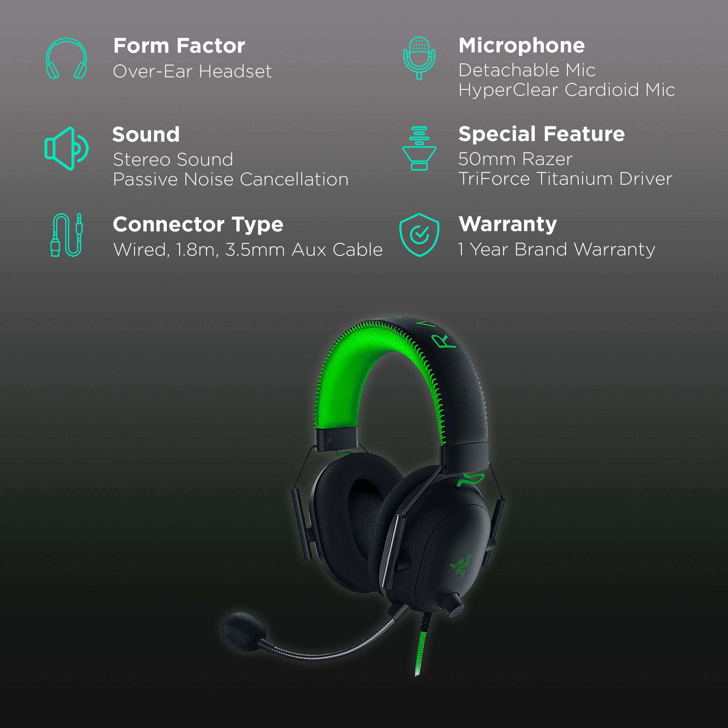 RAZER BlackShark V2 Special Edition RZ04-03230200-R3M1 Wired Gaming Headset with Advanced Passive Noise Cancellation (HyperClear Cardioid Mic, Over Ear, Black) RAZER BlackShark V2 Special Edition RZ04-03230200-R3M1 Wired Gaming Headset with Advanced Passive Noise Cancellation (HyperClear Cardioid Mic, Over Ear, Black)_2